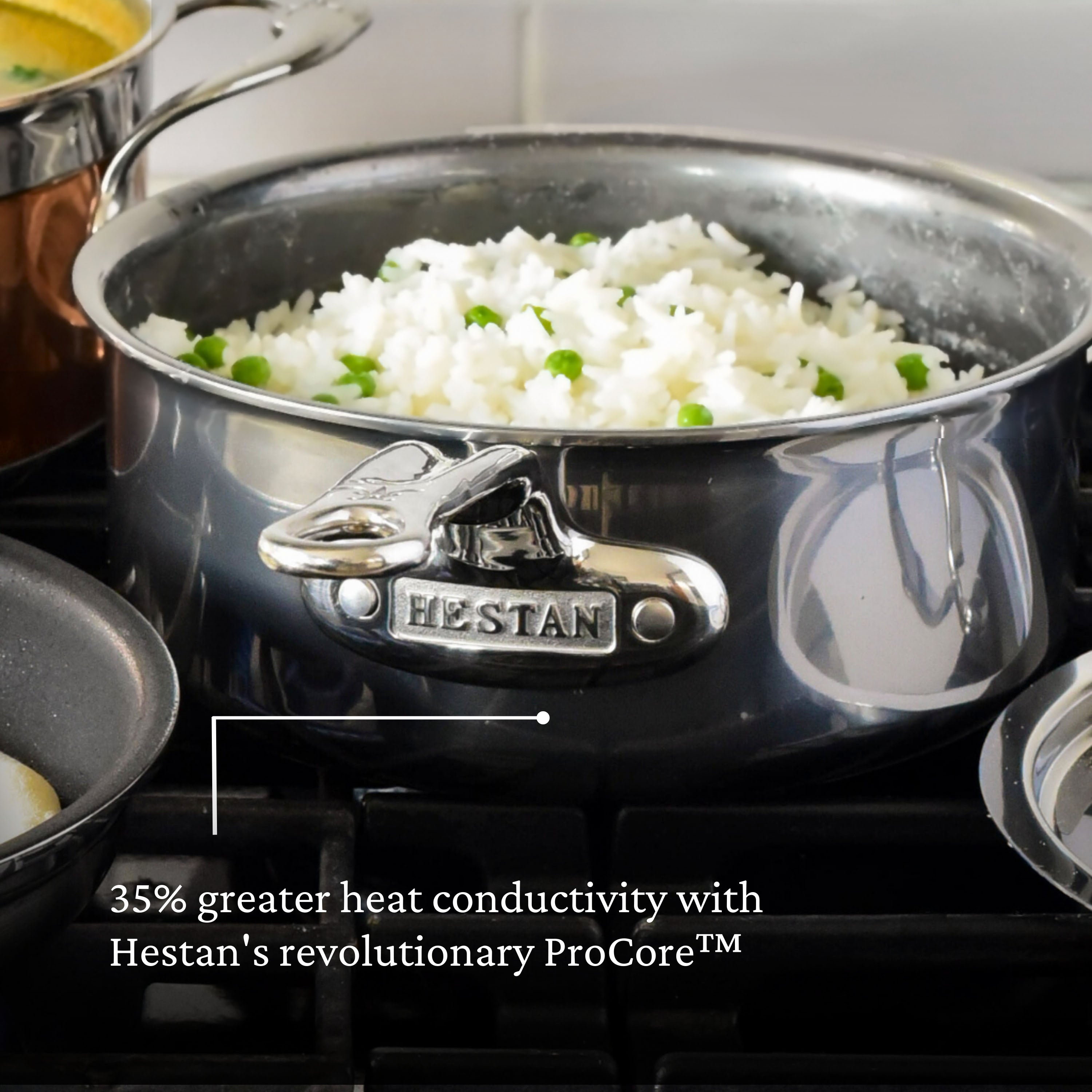 Hestan Nanobond Nonstick Covered Saucepan - 3 Qt Stainless Steel Cookware with Lid for Induction, Gas & Electric Stoves - Perfect for Simmering, Boiling & Cooking Sauces