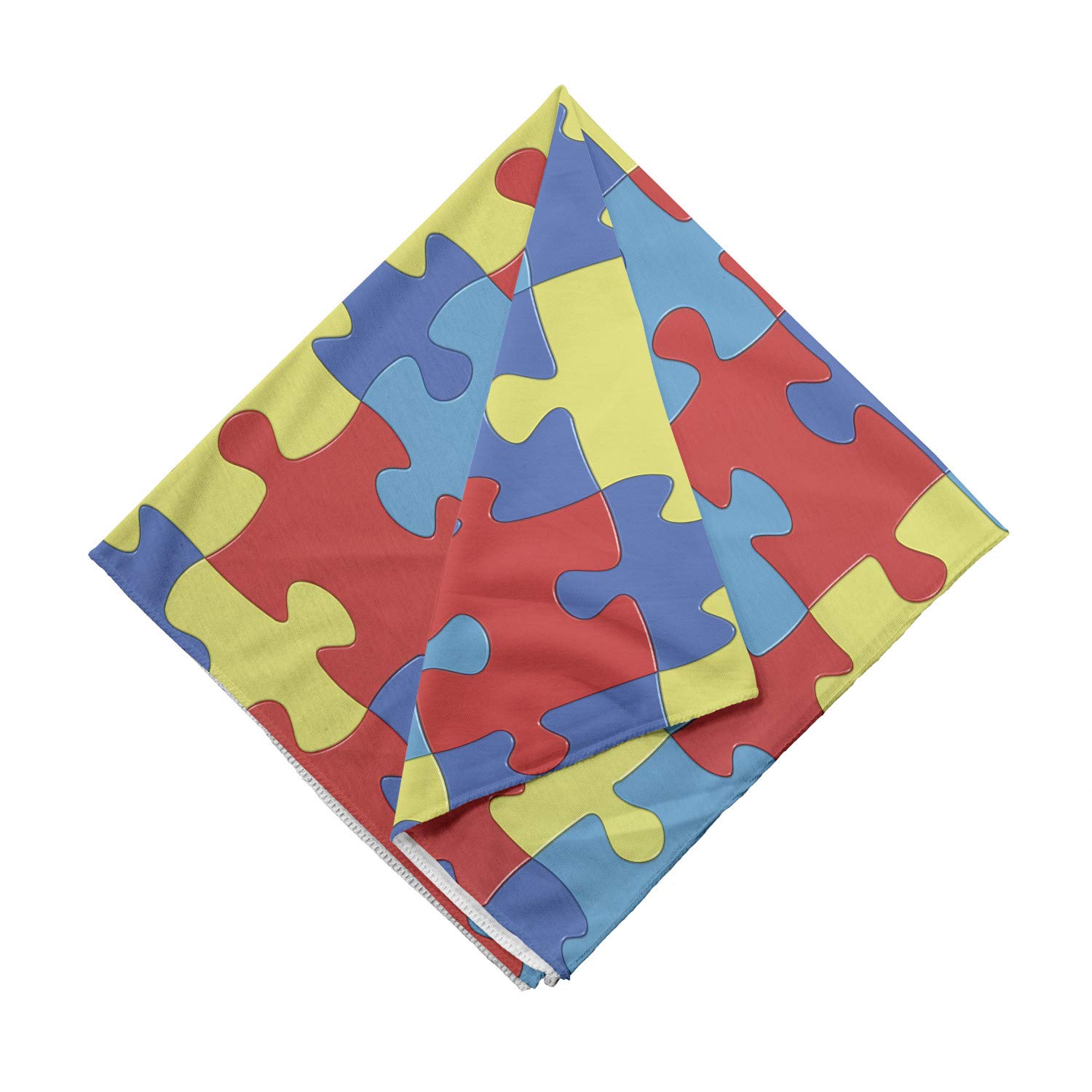 Ambesonne Autism Awareness Unisex Bandana - Colorful Puzzle & Games Design - Soft & Breathable for Daily Wear, Outdoor Activities & Autism Support