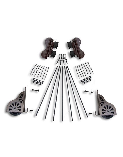 Heavy Duty Swivel Rolling Ladder Hardware Kit - Smooth Braking System for Industrial, Warehouse & Home Use - Perfect for Shelving, Storage & Maintenance Tasks