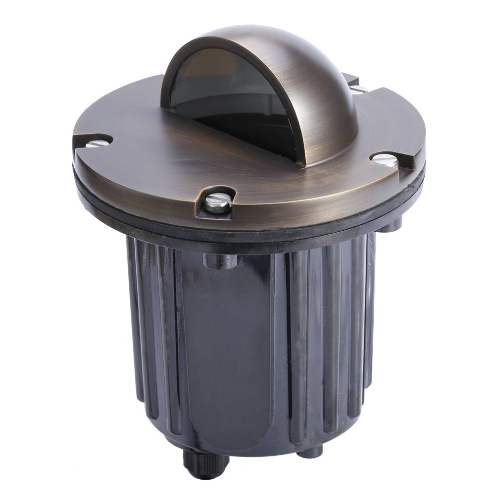 12V LED Landscape In-Ground Well Light, Half Moon Head Brass - Perfect for Garden Path, Driveway, and Outdoor Lighting