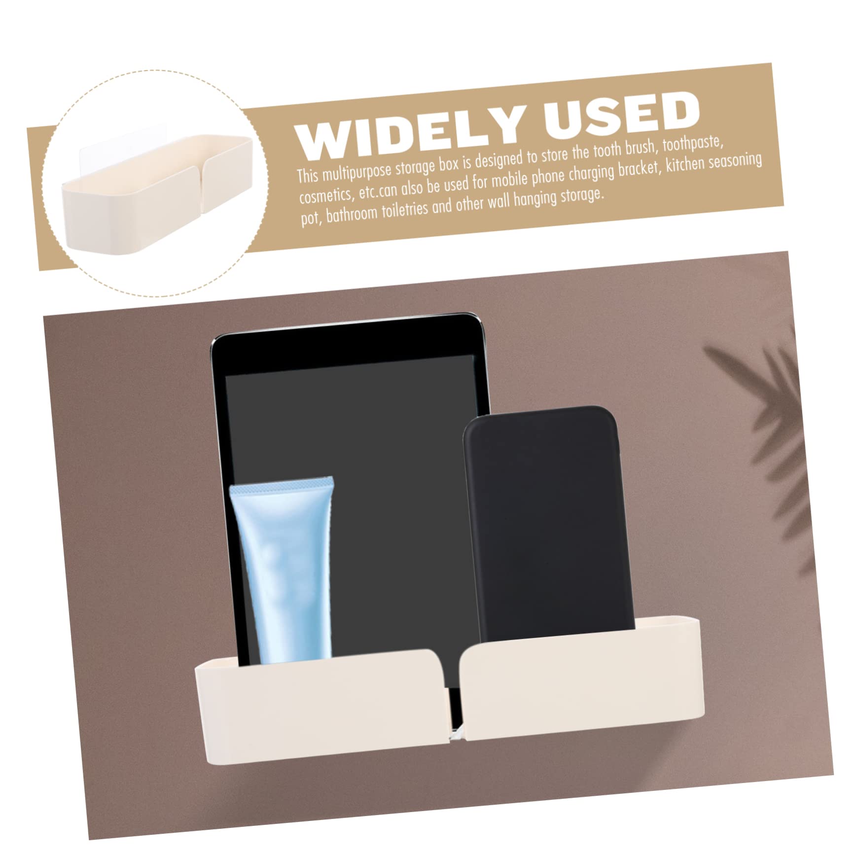 Cabilock Wall-Mounted Adhesive Document Organizer - Space-Saving Storage for Makeup Brushes & Bathroom Essentials (White) - Perfect for Small Bathrooms, Vanities & Dorm Rooms