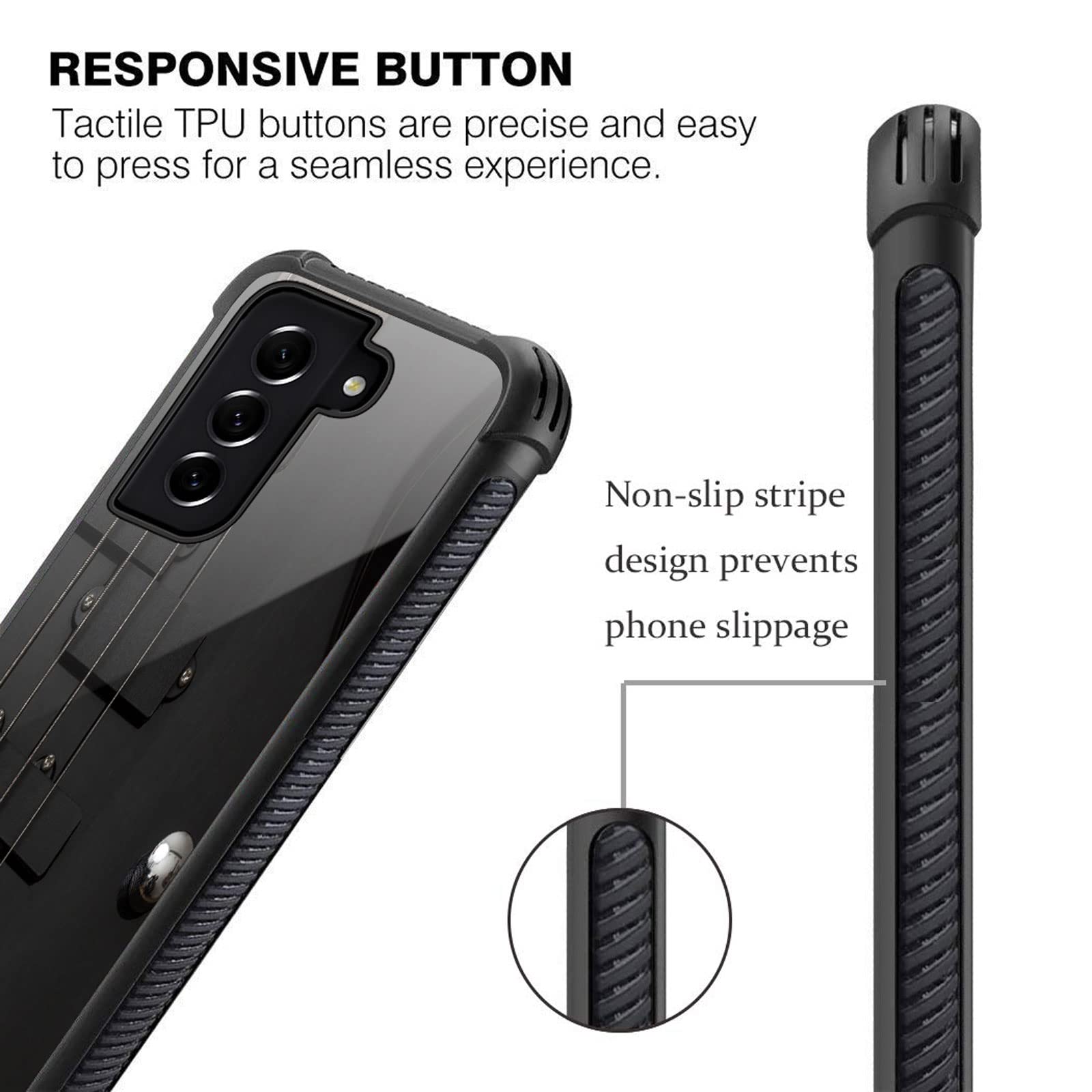 CARLOCA Samsung Galaxy S22 Case - Shockproof Anti-Scratch Hard Acrylic Cover with Guitar Bass Strings Black Graphic Design | Perfect for Music Lovers & Daily Protection