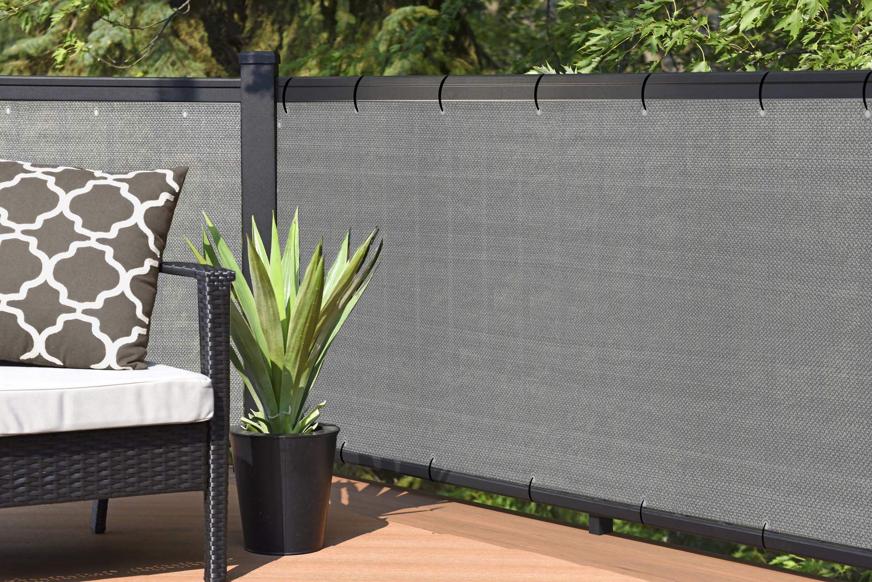 Alion Home 3x20FT Grey Privacy Screen for Backyard Fence, Pool, Deck, Patio & Balcony - Includes Zip Ties | Outdoor Privacy Panel for Shade, Wind Protection & Decorative Screening