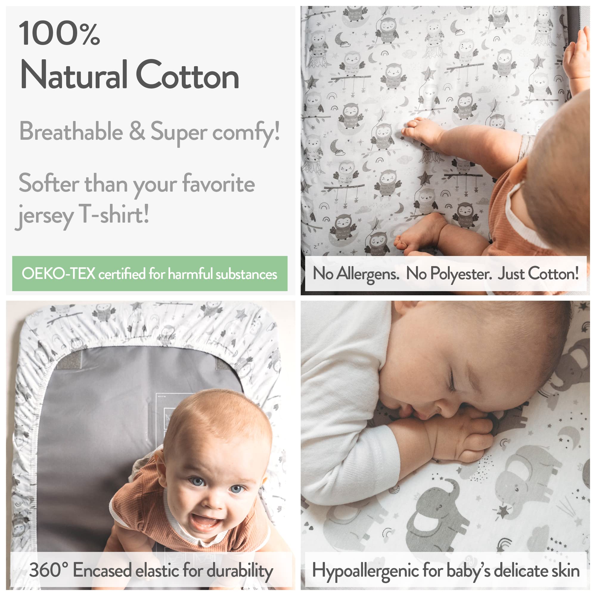 20x30 Inch Bassinet Sheets for Graco Travel Lite Crib, Sense2Snooze, My View 4 in 1, Dream Suite & Guava Lotus - Ultra Soft 100% Jersey Cotton Fitted Crib Sheets (2 Pack) - Perfect for Nursery, Travel & Everyday Baby Comfort
