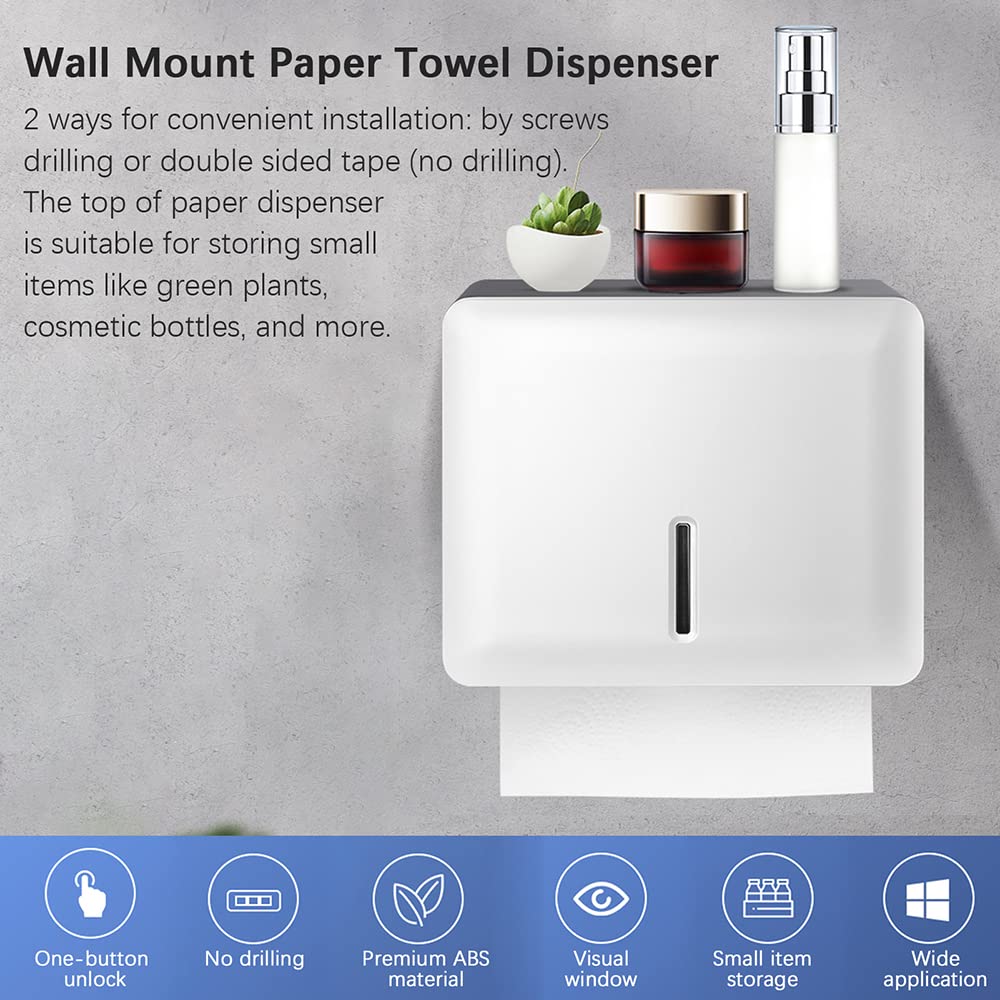 Wall Mount Paper Towel Dispenser with Key Lock - Multifold Hand Towel Holder for Bathroom, Kitchen & Bedroom | Space-Saving & Hygienic Tissue Storage Solution