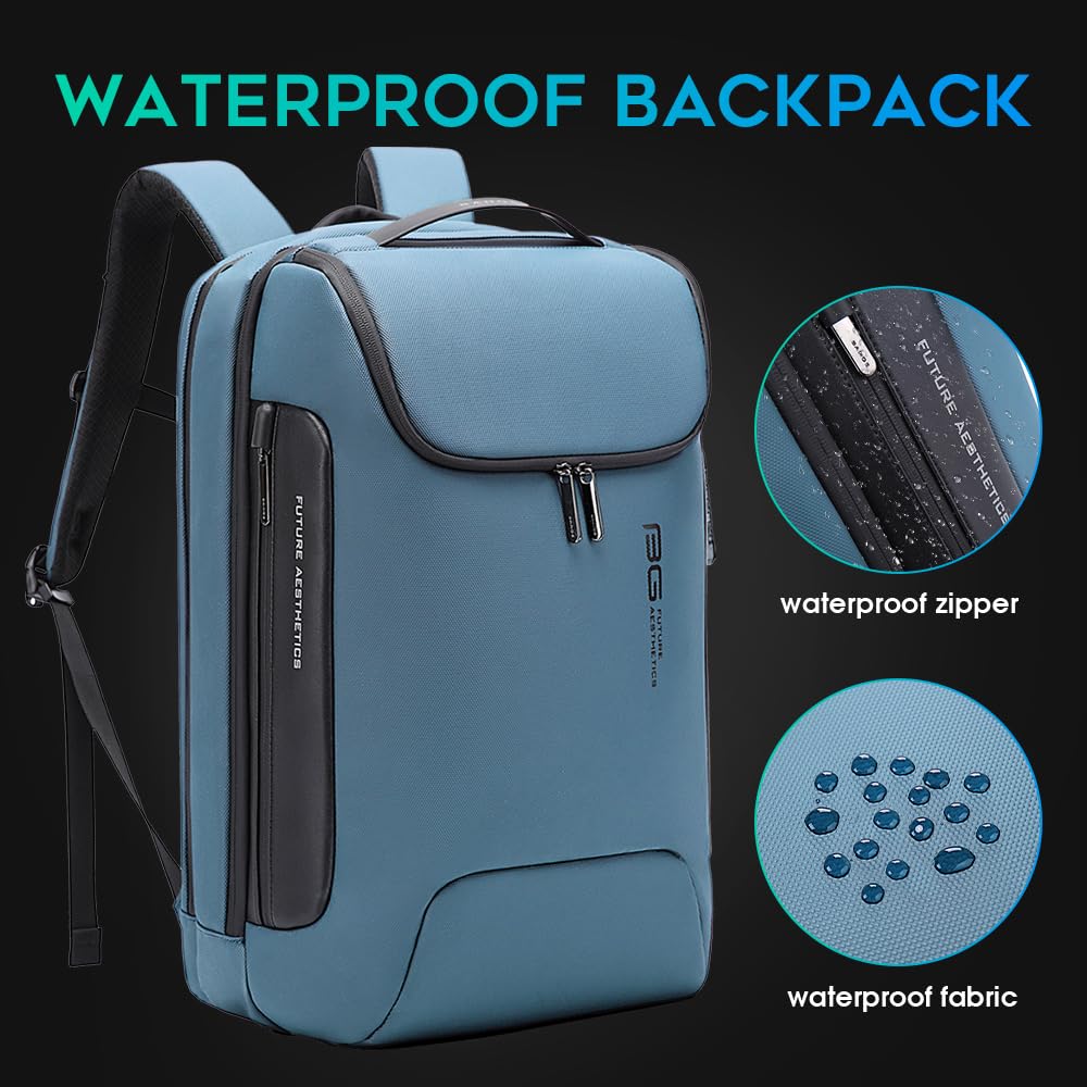 BANGE Anti-Theft Waterproof Travel Backpack with USB 3.0 Charging Port - Business Laptop Backpack for Women Fits 17.3 Inch Notebook - Perfect for Work Commute, College Campus & International Travel