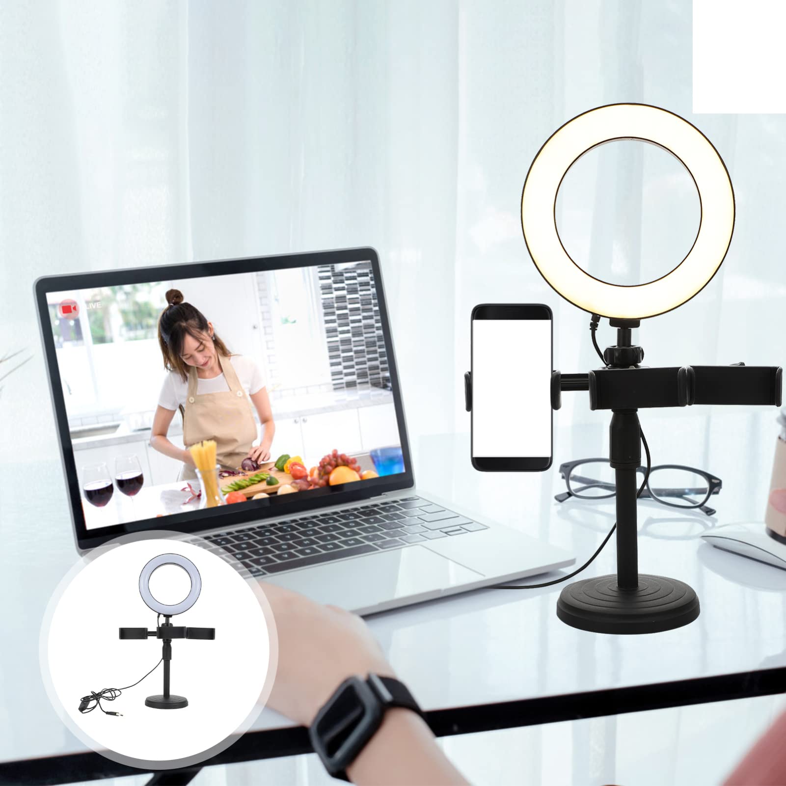 Adjustable Alloy Phone Stand - Versatile Desktop Holder for Live Streaming & Work