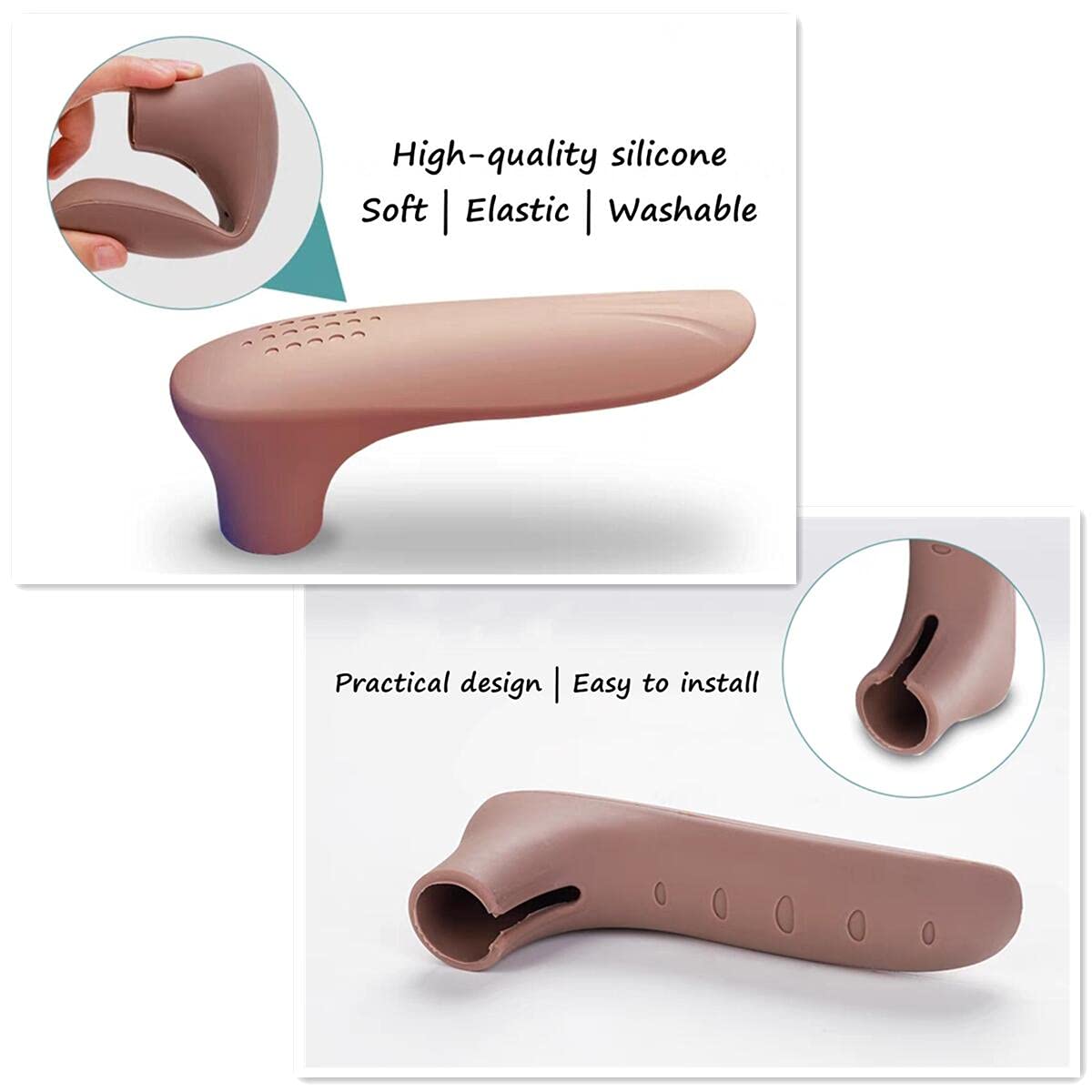 4-Pack Silicone Door Handle Covers - Anti-Collision, Anti-Static, Multi-Functional Grip Protectors for Lever Style Doors - Perfect for Home, Office & Kids Safety (Household Essentials)