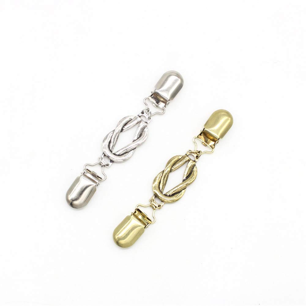2 Pack Vintage Sweater Clips for Women - Elegant Cardigan & Shawl Holders - Fashion Brooch Pins for Dresses, Coats & Scarves (Perfect for Office, Dating & Special Occasions)