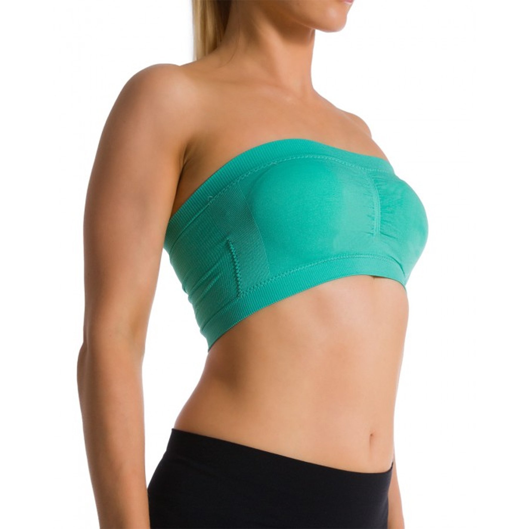 Wire-Free Stretch Sports Bra with Removable Pads - Comfortable Bandeau Yoga Bra for Women - Perfect for Workouts, Running, Yoga & Lounge Wear