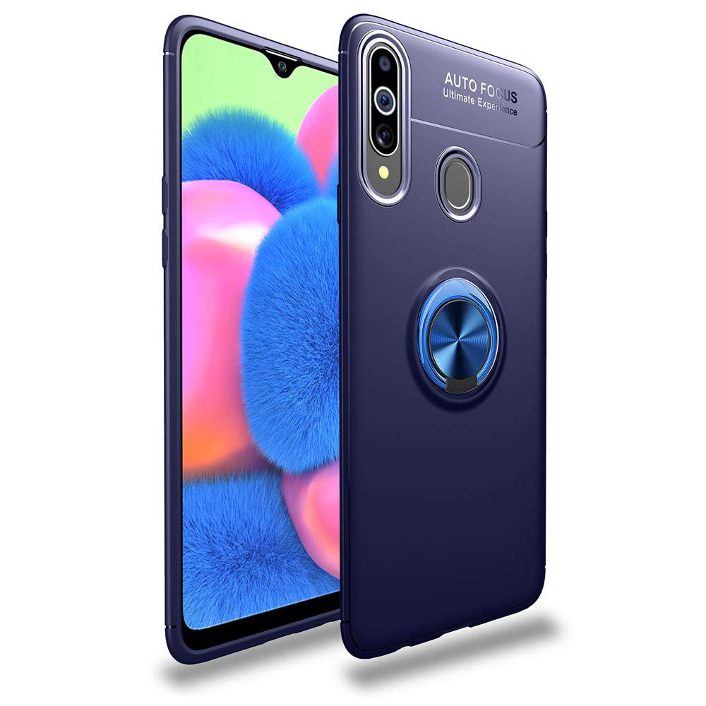**Samsung Galaxy A20S Case with Ring Stand - Shockproof, Slim TPU Cover & Magnetic Car Mount Holder - Blue | Perfect for Daily Protection & Hands-Free Viewing**
