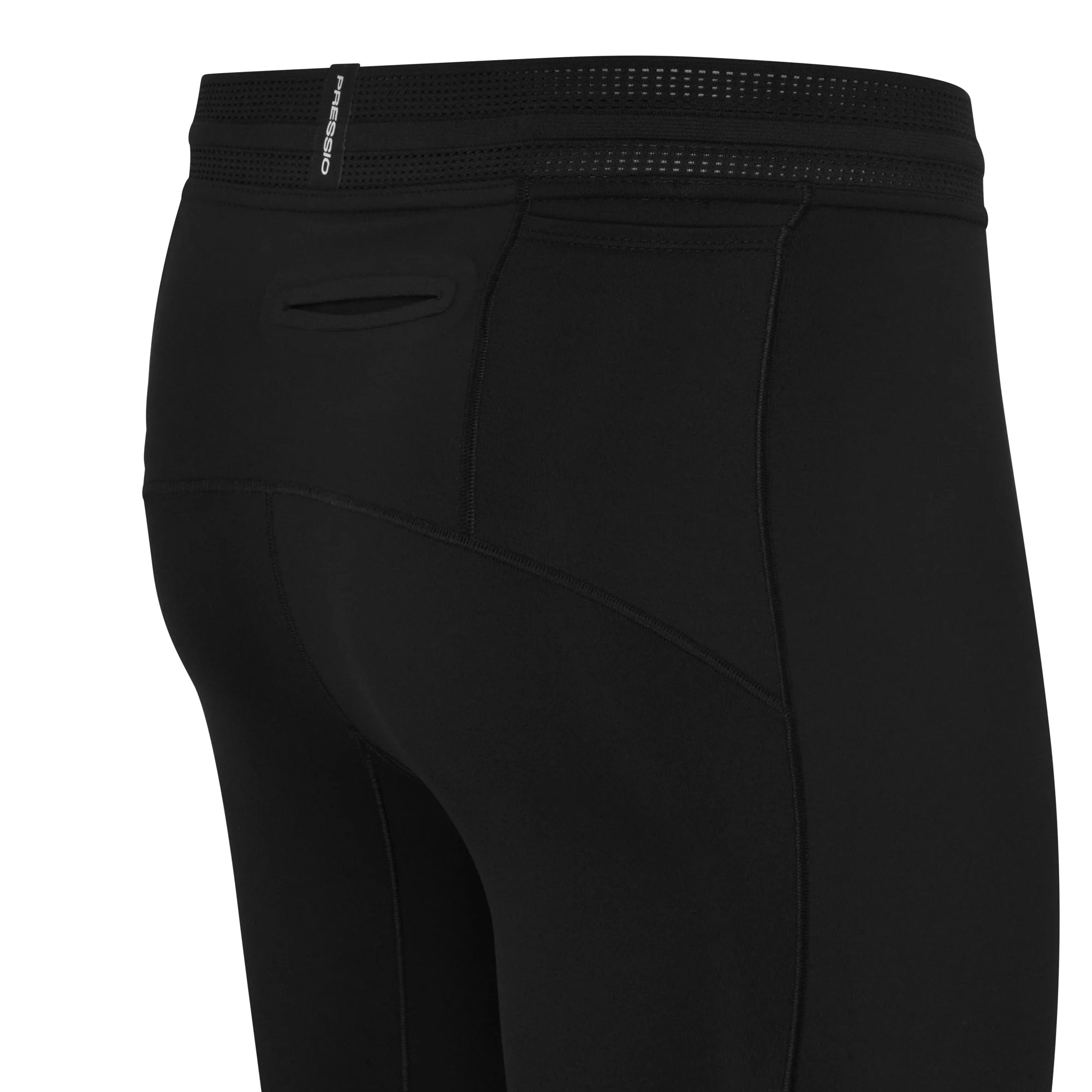 Pressio Men's EQ Run Half Tight - Black | Running Compression Shorts for Men | Perfect for Marathon, Gym & Workout Training