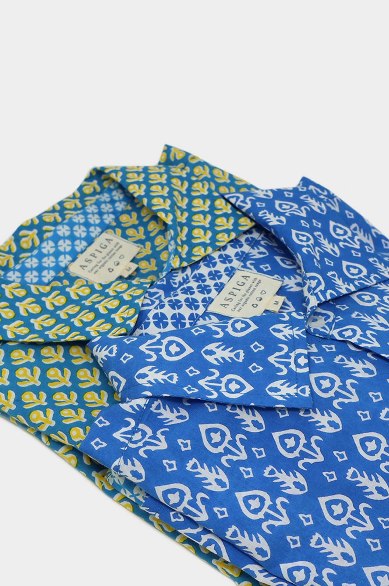 Men's Printed Cotton Button Down Shirt - Stylish Tear Drop Blue & White Design | Casual Wear, Office Outfit & Summer Fashion