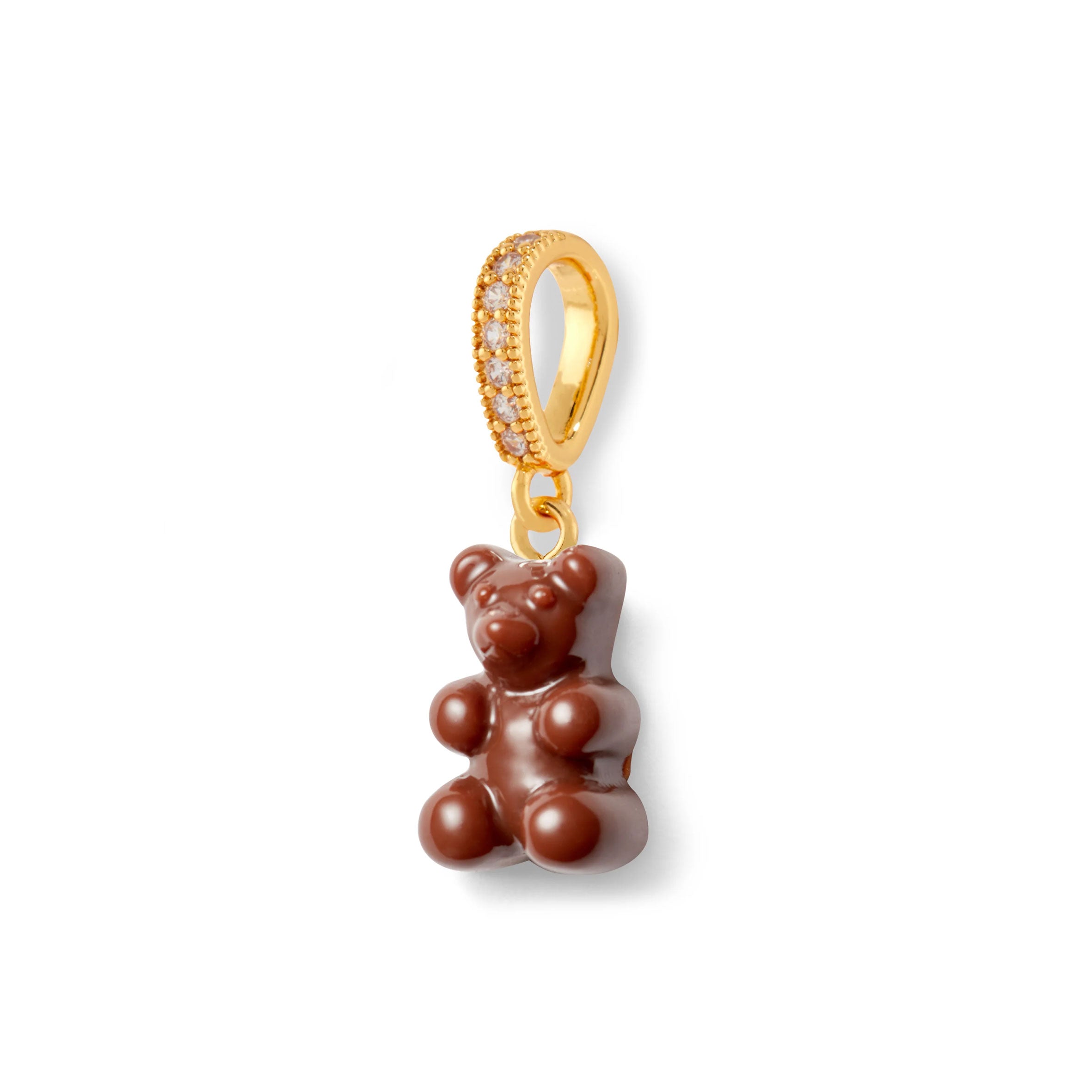 Nostalgia Bear Glossy Pendant Necklace with Crystal Gold Connector - Perfect for Gifts, Anniversary & Everyday Elegant Jewelry