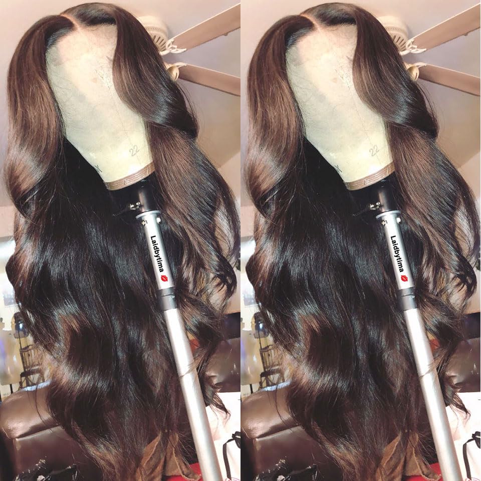 13x4 Body Wave Lace Front Wigs Human Hair - Glueless Pre Plucked HD Transparent Lace Wigs for Black Women - 28 Inch Natural Wavy Human Hair Wigs for Daily Wear, Parties & Special Occasions
