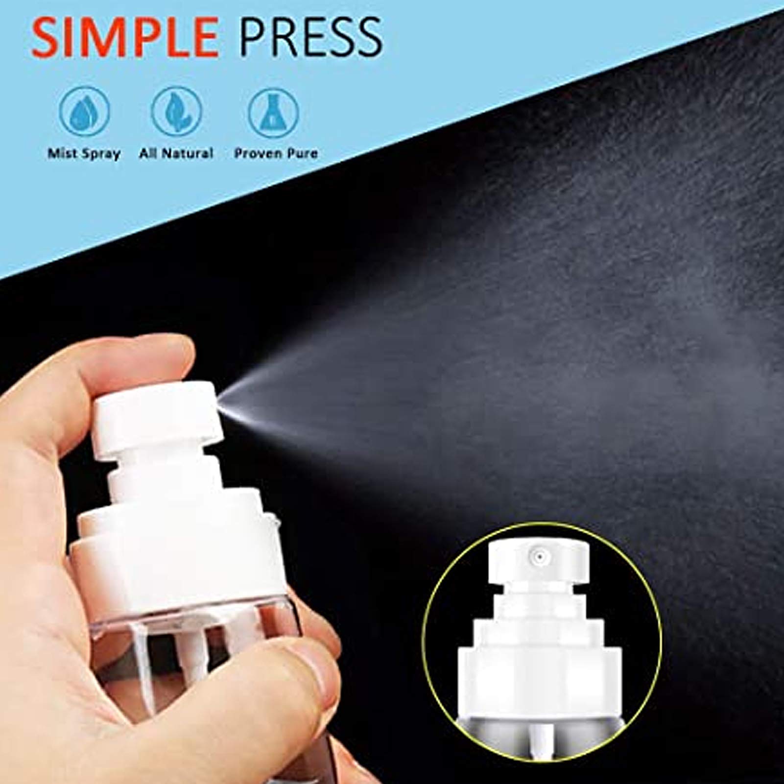 KTM Healthcare® Travel Size Clear Spray Bottles - Portable Refillable Mist Spray Bottles for Cosmetics, Skincare & Haircare - Perfect for Travel, Gym & On-the-Go Use