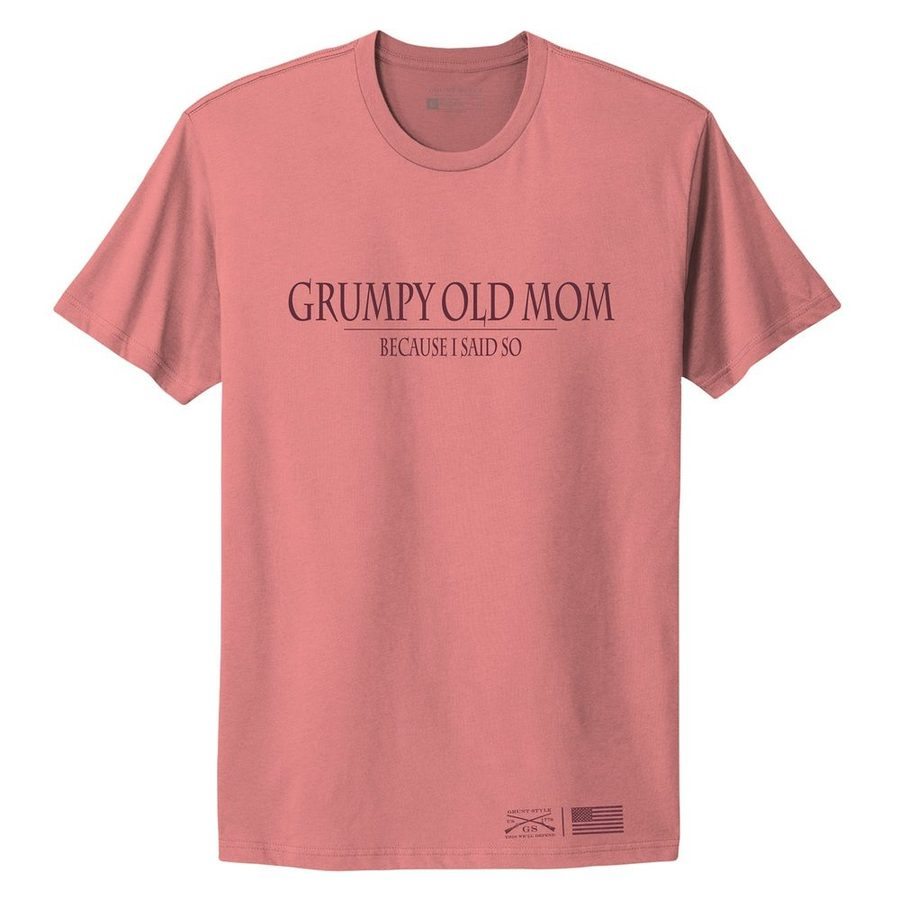Grumpy Old Mom Boyfriend Fit T-Shirt for Women - Heather Mauve - Comfortable & Funny Graphic Tee for Casual Wear, Mother's Day Gifts, or Relaxing at Home