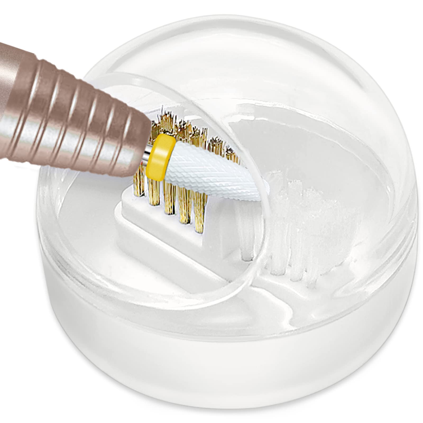 Professional Nail Drill Bits & Cuticle Cleaner Kit - Steel & Nylon Brush for Manicure & Pedicure Care
