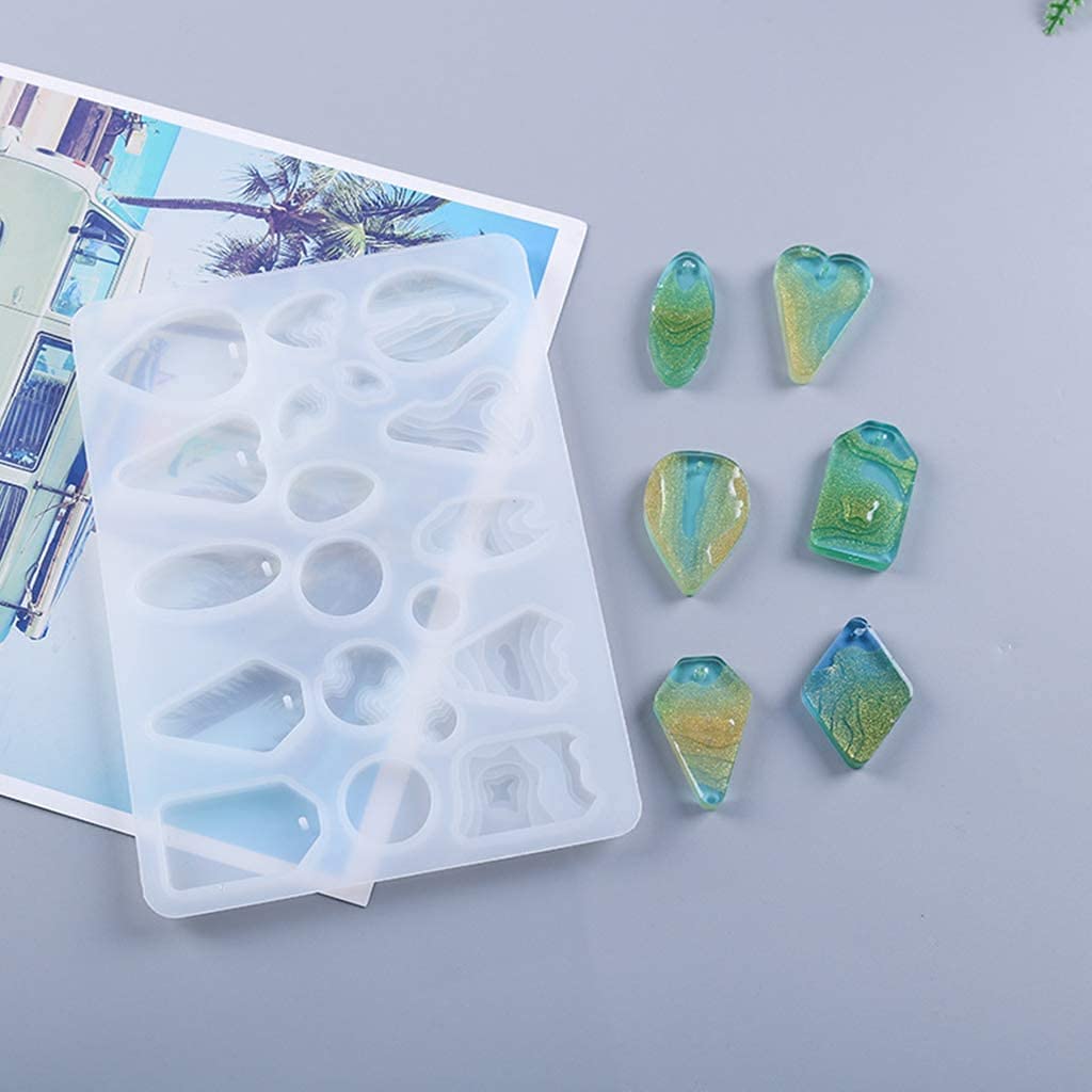 Creative Silicone Jewelry Mold - 19 Cavity Earring Keychain Pendant for Resin Epoxy DIY Crafts, Home Decor & Gifts (16.8x12.5cm)