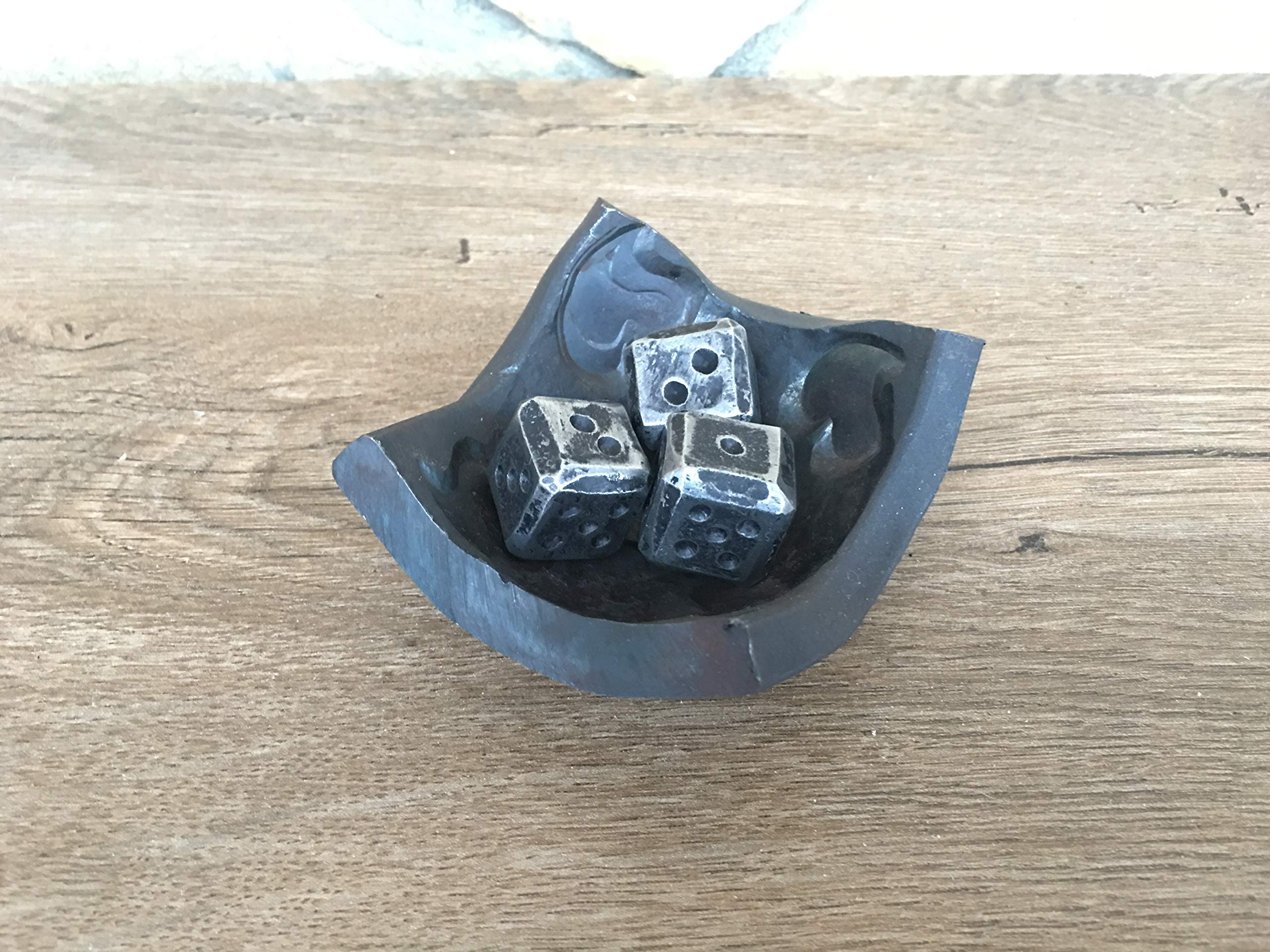 Premium Iron Dice Set for RPG & Tabletop Games - Heavy Duty Steel Gaming Dice with Custom Engraving - Perfect for D&D, Board Games & Collectors - Includes Durable Dice Box & Axe Gift Set