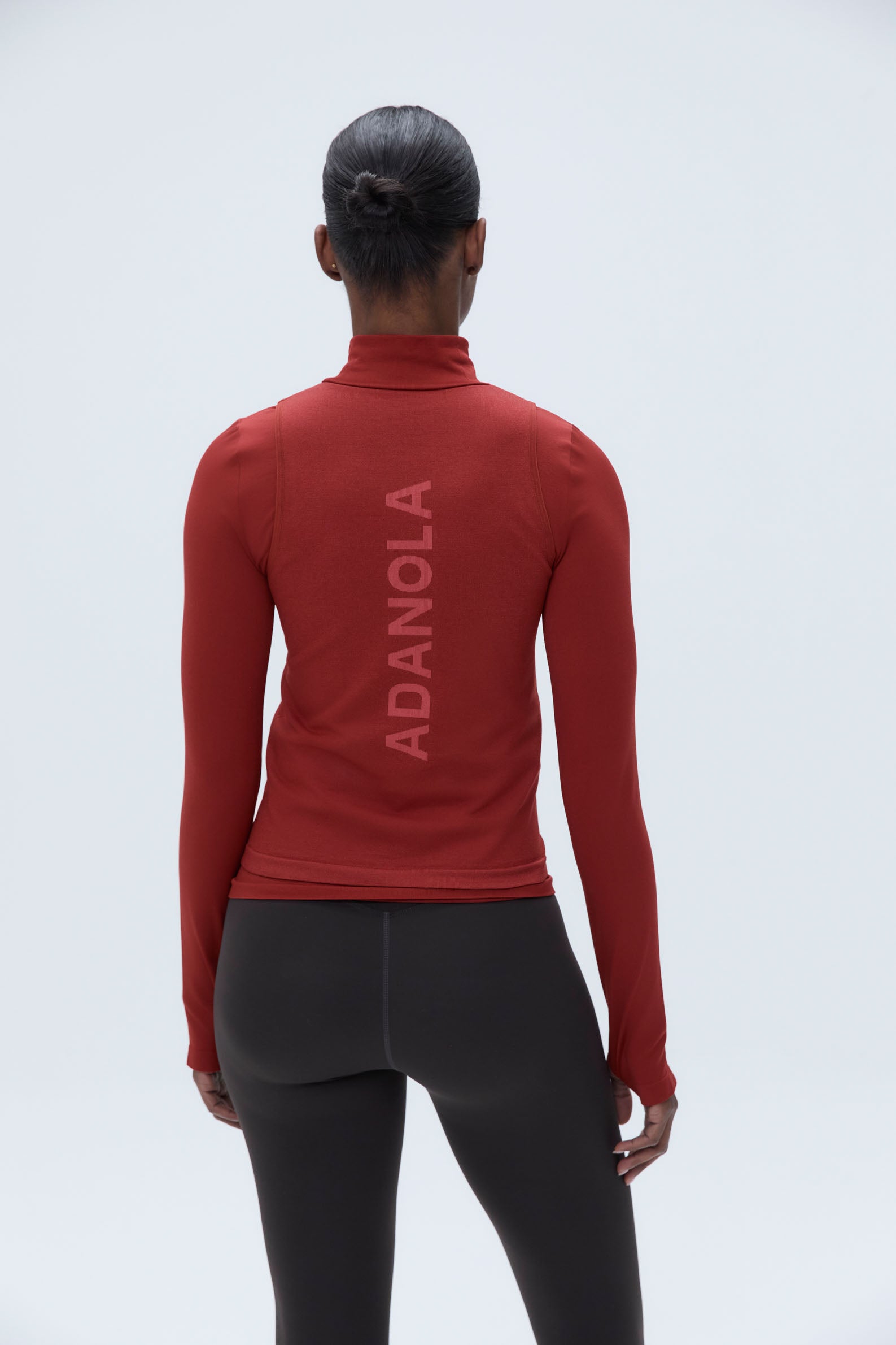 Seamless Base Layer Long Sleeve Top for Women - Comfortable Thermal Underwear Shirt in Red - Perfect for Yoga, Running & Cold Weather Layering