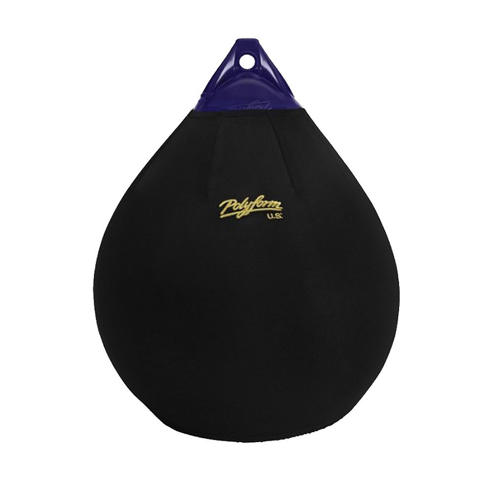 Polyform Fender Cover Black for A EFC-A5 - Marine Boat Bumper Protector - Durable Dock Bumper for Yachts, Sailboats, and Powerboats - Perfect for Mooring, Docking, and Marina Protection
