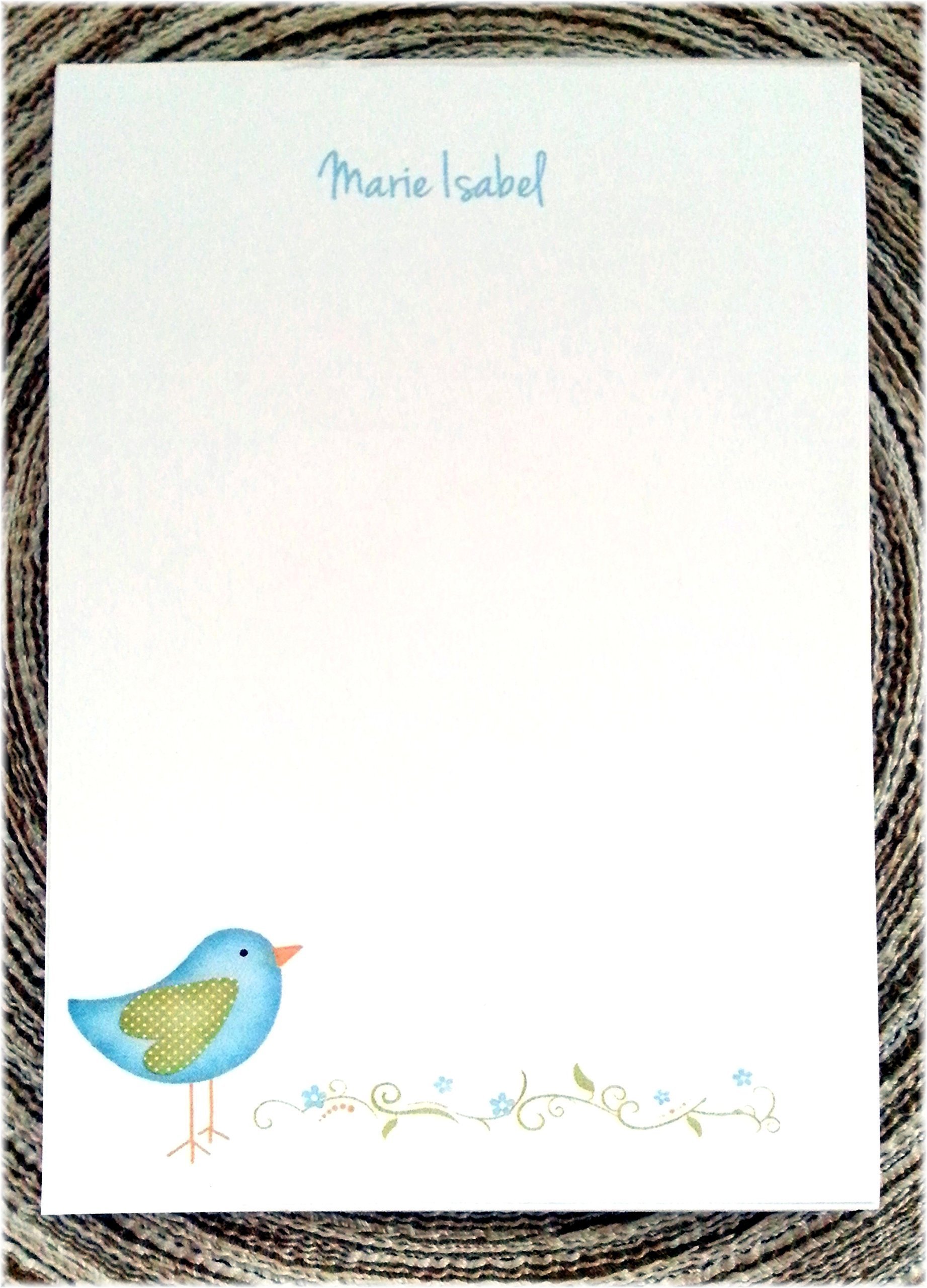 Personalized Blue Birdie Notepad - Custom Name Notepad for Office, School & Home Use - Perfect for Notes, Lists & Memos
