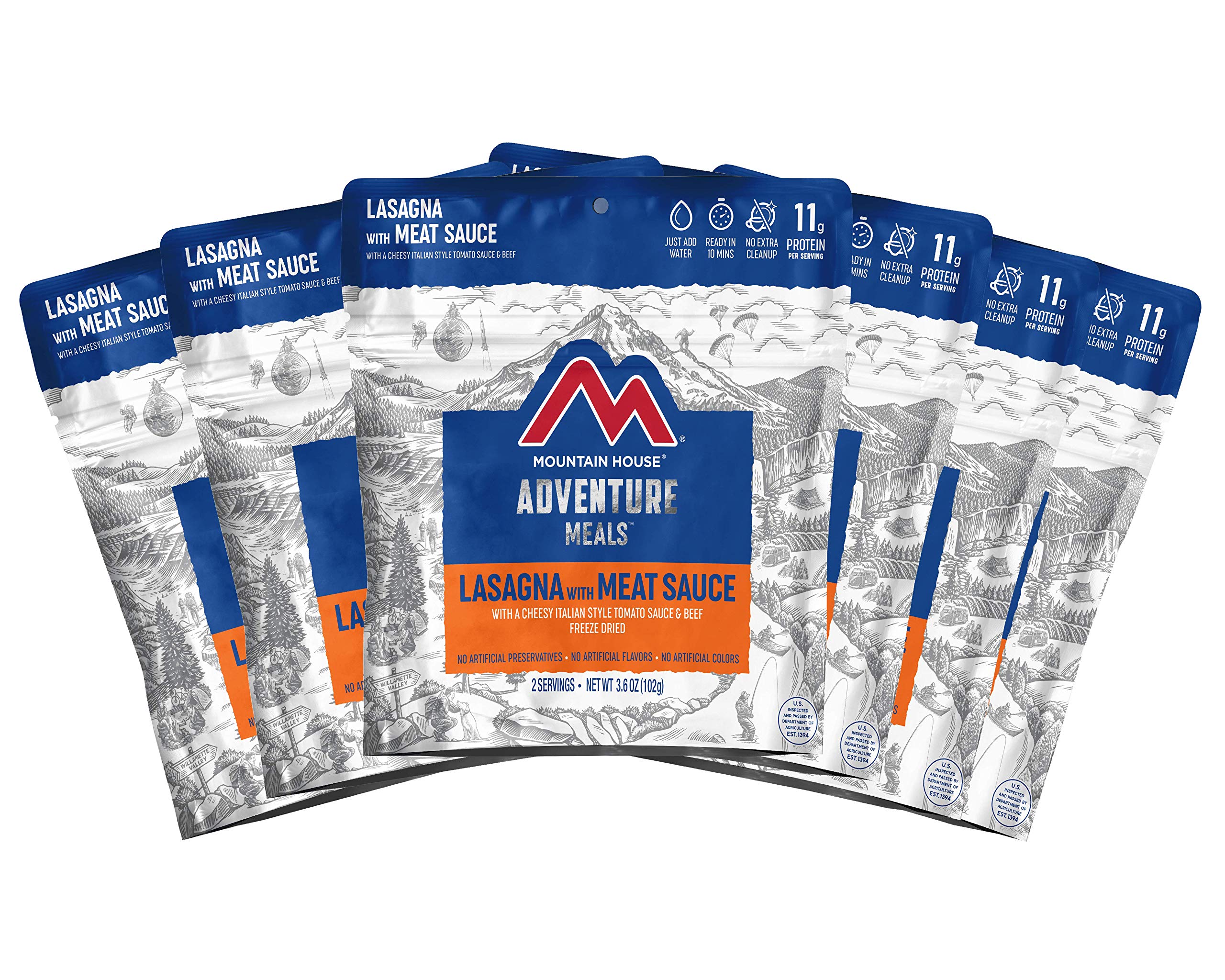 Mountain House Creamy Macaroni & Cheese and Lasagna with Meat Sauce Freeze Dried Food Combo (12-Pack) | Lightweight Emergency & Camping Meals for Backpacking, Hiking, Survival Kits and Outdoor Adventures