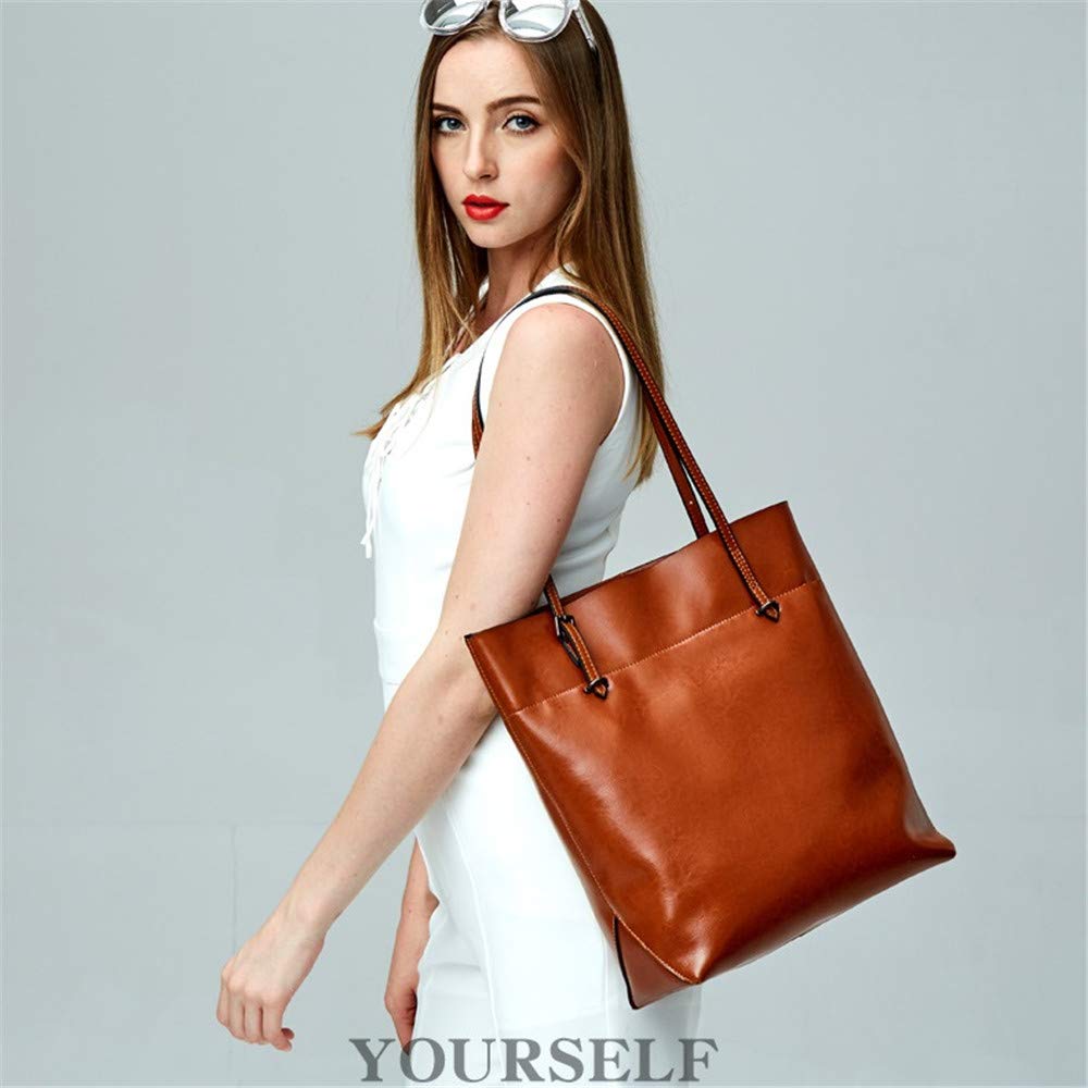 Premium Genuine Leather Women's Tote Bag - Stylish Shoulder Handbag Purse for Work, Travel & Everyday Use | JIUFENG Classic Designer Bag