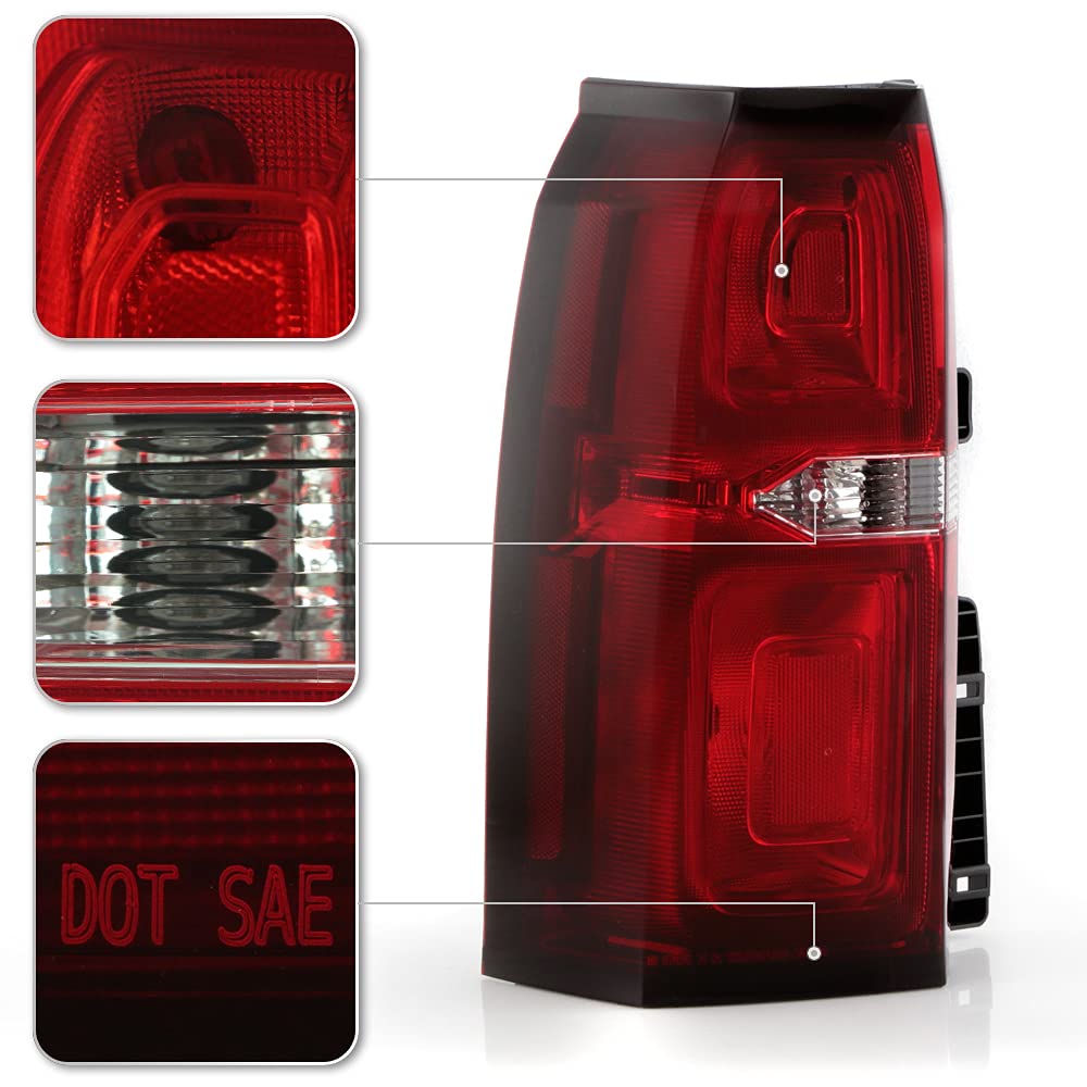 ACANII LED Tail Lights Brake Lamps Assembly Pair for 2015-2020 Chevy Tahoe Suburban - Factory Style Red LED Lights - Left & Right Set - Perfect for Night Driving & Enhanced Safety
