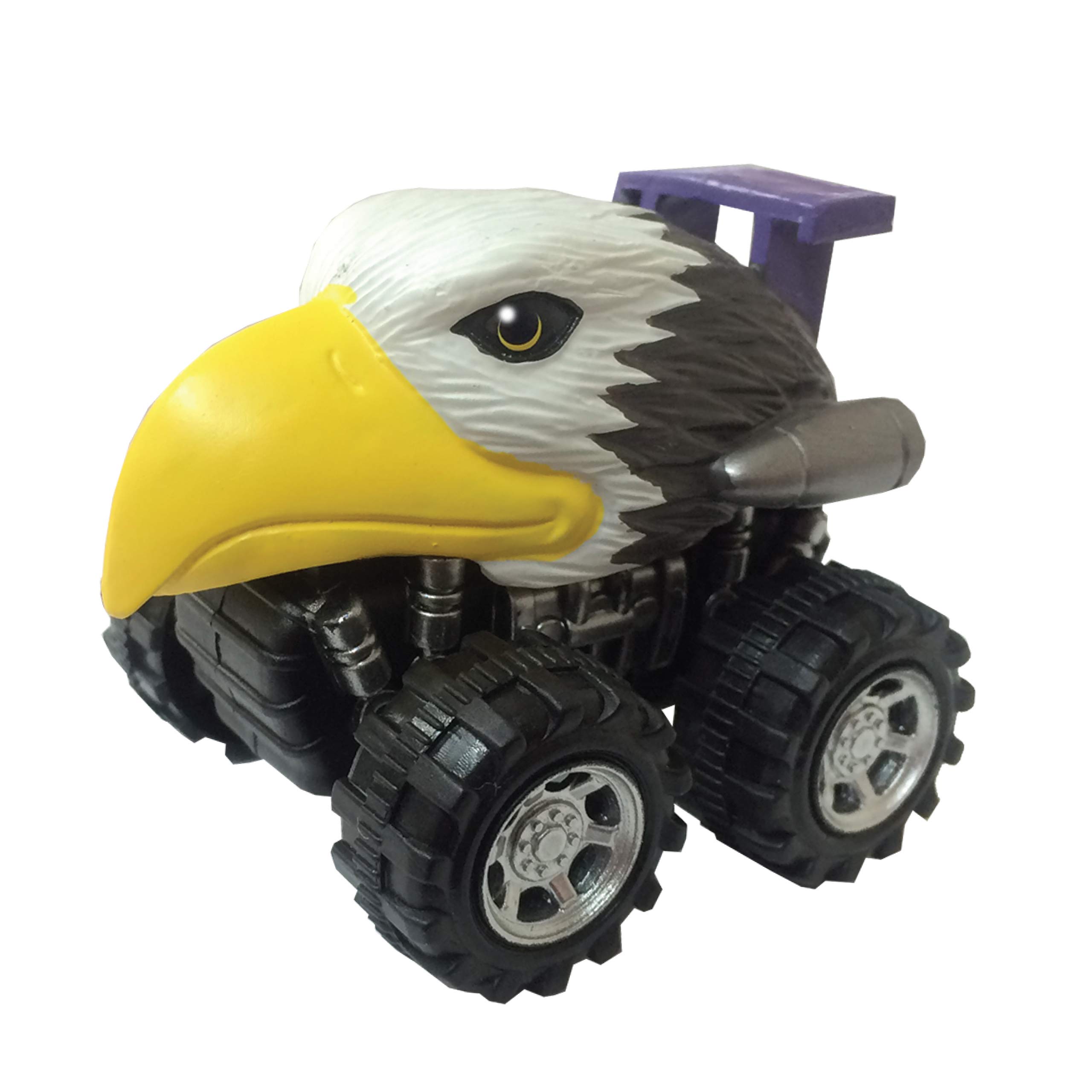 Deluxebase Friction Powered Monster Truck Toy with Eagle & Animal Riders - Durable Car Toy for Kids - Perfect for Indoor Play, Birthday Gifts & Pretend Racing Games