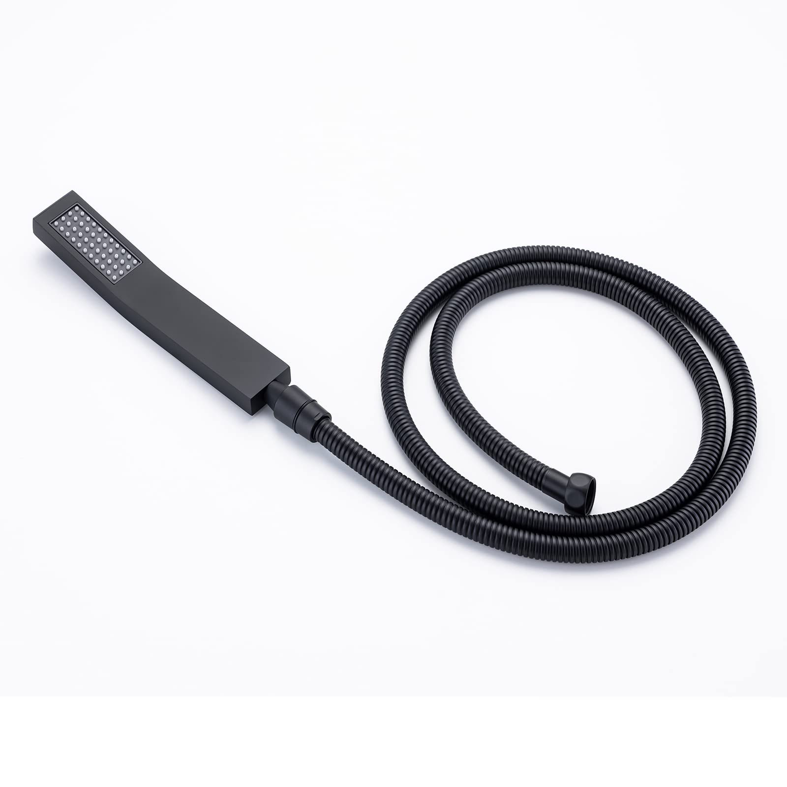 Premium Matte Black Brass Shower Slide Bar with Adjustable Height - Handheld Shower Wand Holder with Hose - Wall Mount Bathroom Accessory for Luxurious Spa Experience at Home