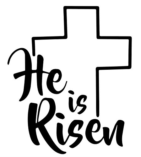 2 Pack He is Risen Christian Vinyl Decal Stickers - 4.6