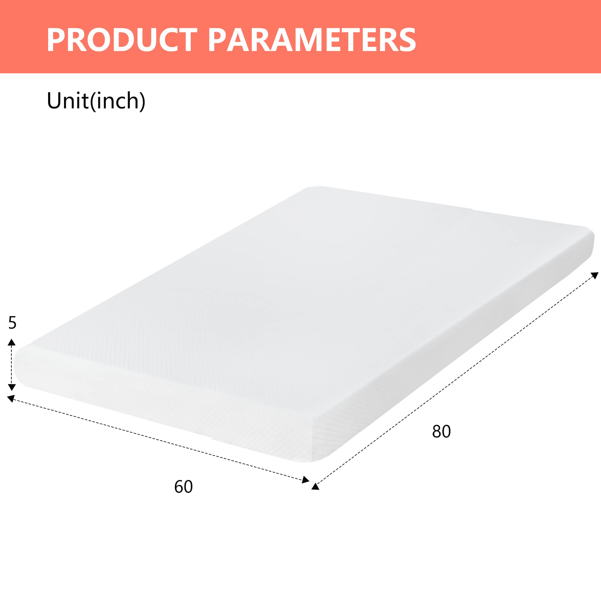 FDW 5 Inch Gel Memory Foam Mattress - Medium-Firm Queen Size for Pressure Relief & Cool Sleep - CertiPUR-US Certified Mattress in a Box - Ideal for Kids & Adults Bedroom, Guest Room, RV or Dorm Use