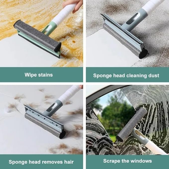 Orrda 3-in-1 Glass Cleaning Kit with Spray Bottle, Double-Sided Window Cleaner Wiper & Squeegee - Perfect for Windows, Mirrors, Shower Doors & Glass Surfaces (1 Pack, Multi-Color)