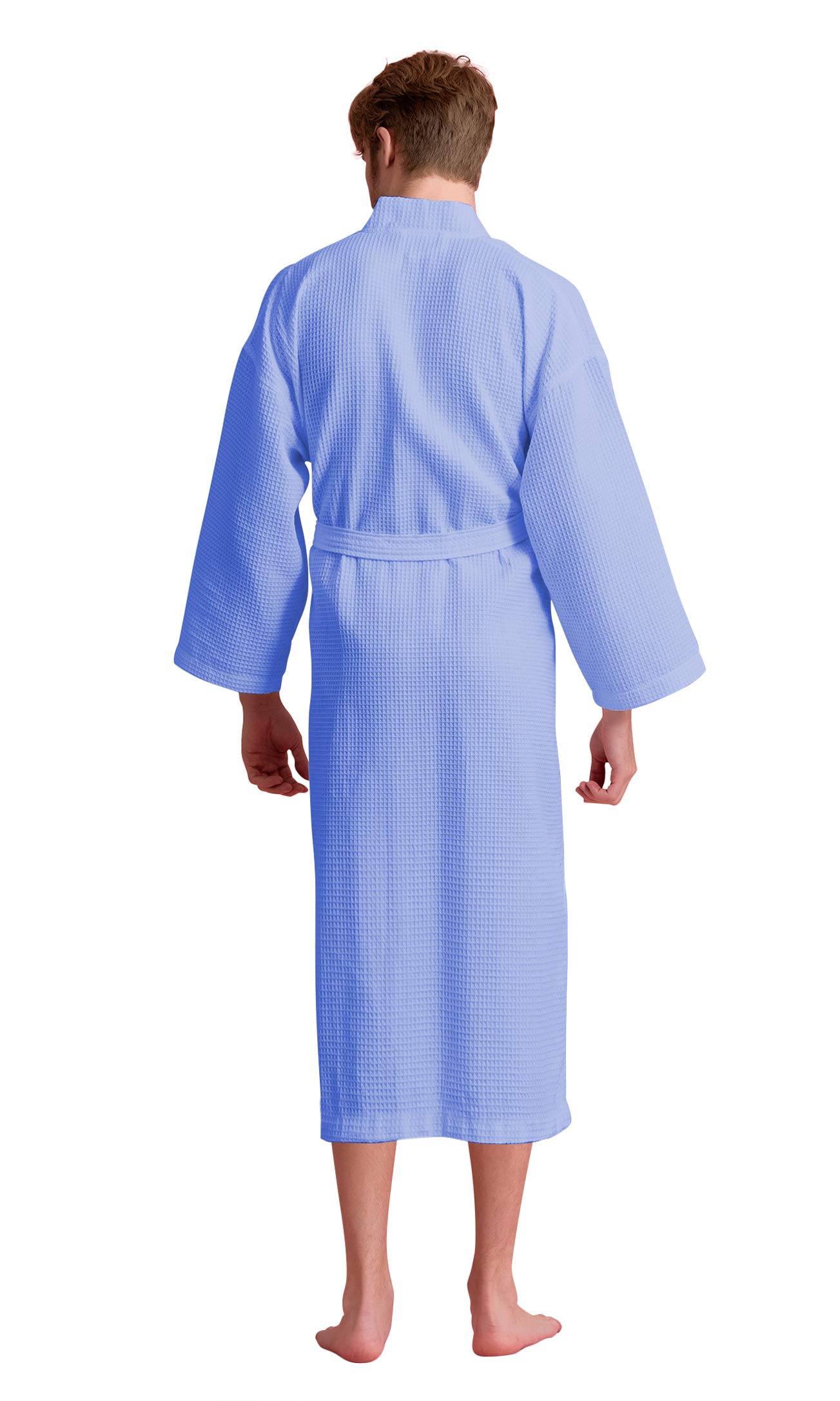 Premium Soft Touch Linen Waffle Bathrobe for Men - Luxurious Square Pattern Cotton Robe for Spa, Hotel & Home Relaxation