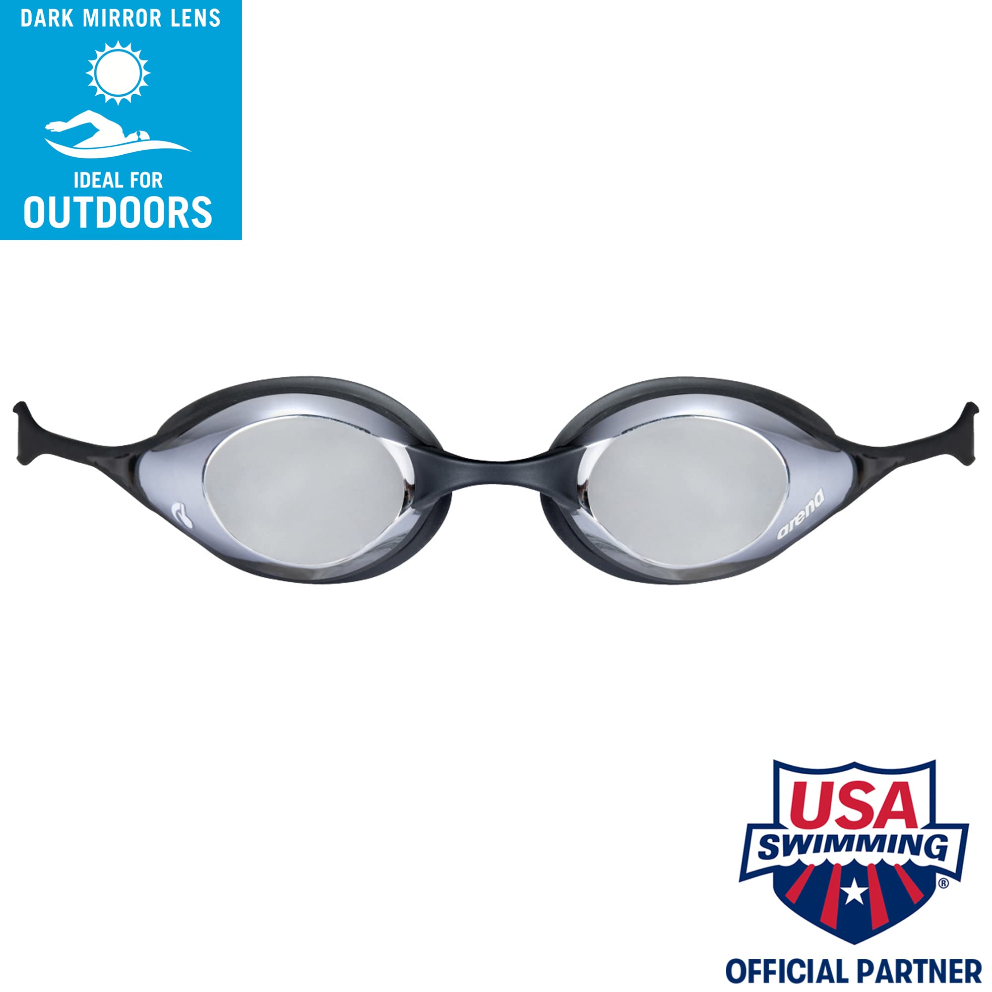 ARENA Unisex Adult Cobra Swipe Anti-Fog Racing Swim Goggles - Polycarbonate Mirror/Non-Mirror Lens - Hydrodynamic Design - Perfect for Competitive Swimming, Triathlons & Pool Training