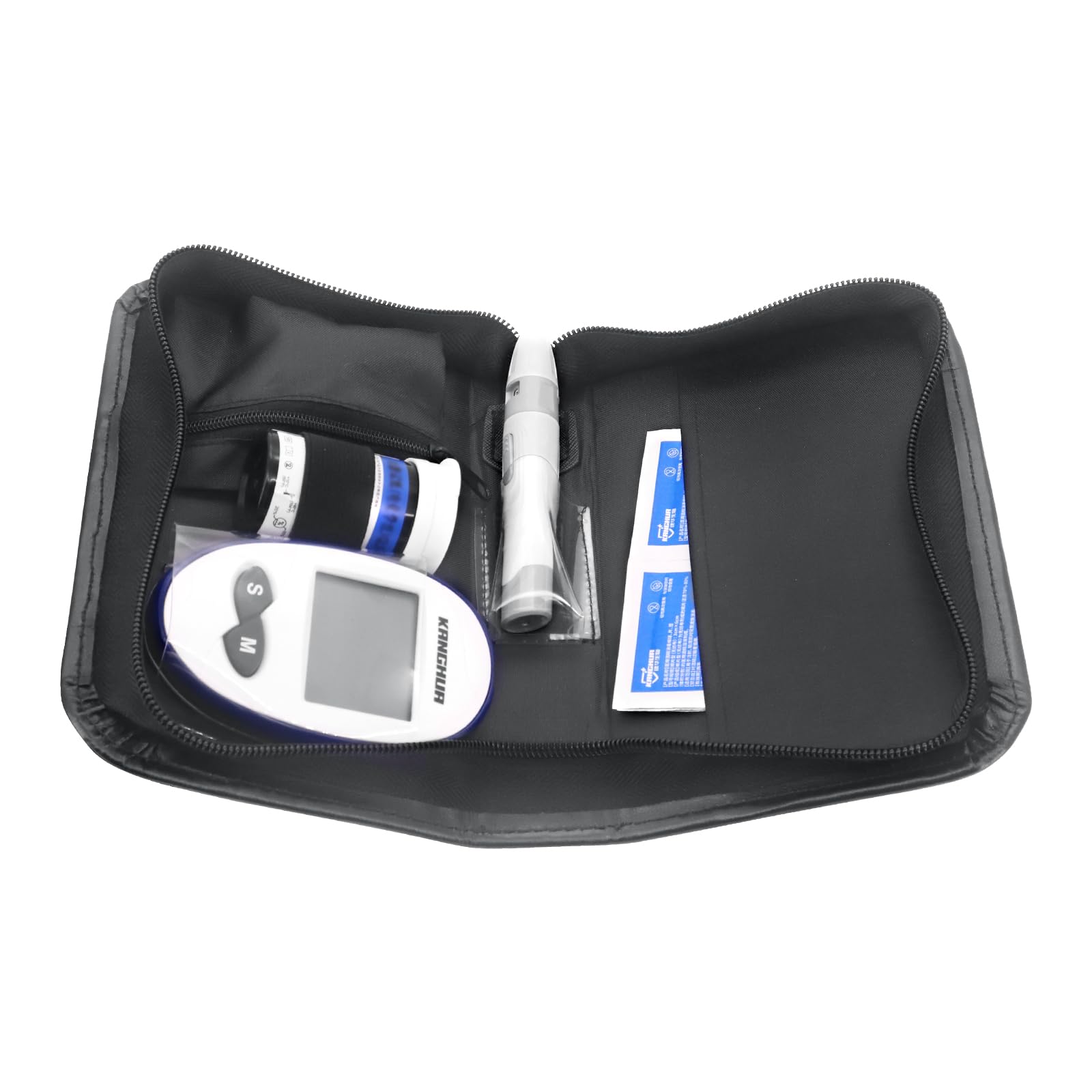 PU Leather Blood Glucose Meter Travel Case - Diabetic Supplies Organizer Pouch for One Touch Ultra 2 Meter & Accessories - Portable Storage Solution for Home, Travel & Daily Use