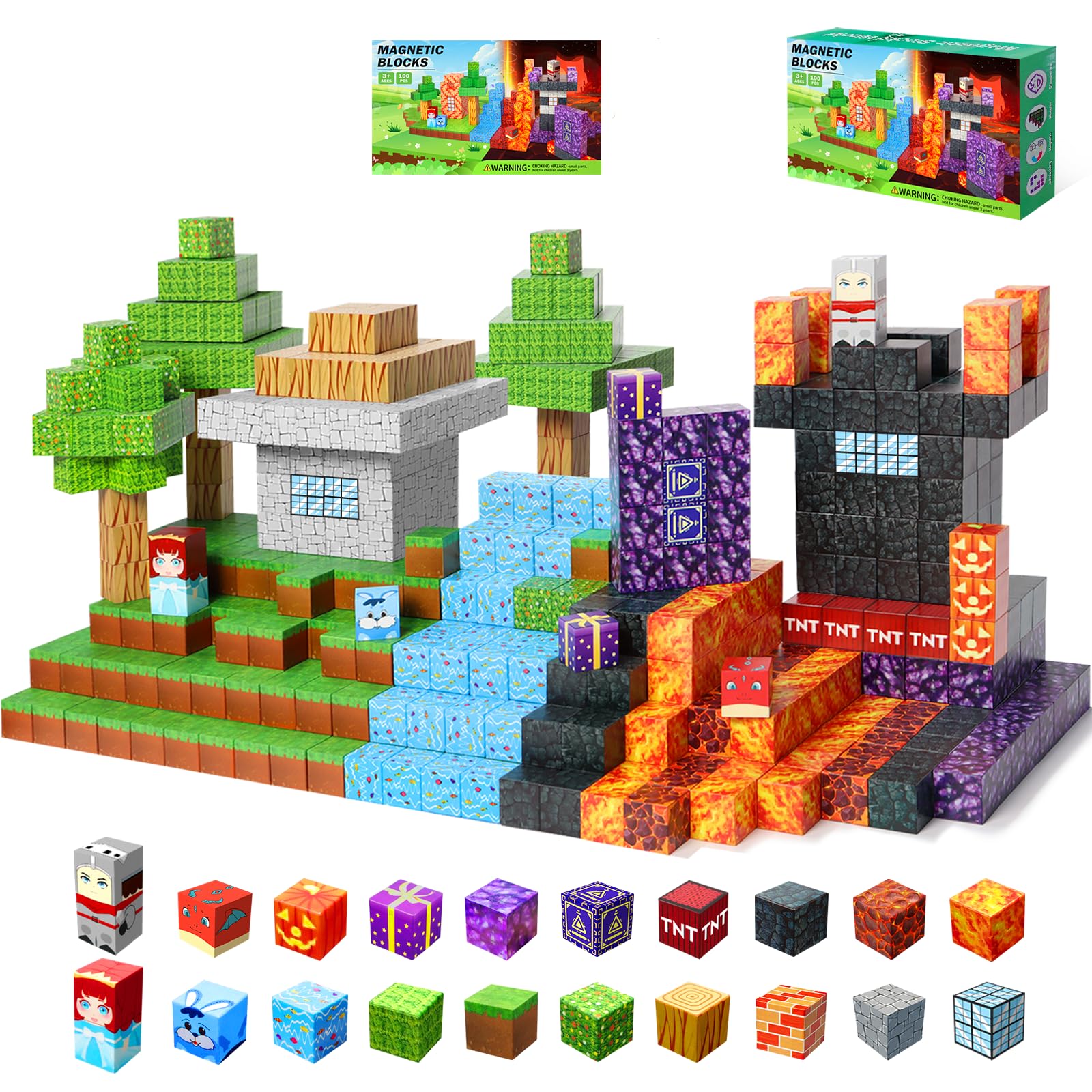 100PCS 1-Inch Magnetic Building Blocks - STEM Educational Toys for Kids Ages 3+ | Creative Construction Set for Boys & Girls | Perfect for Christmas, Birthday Gifts & Classroom Learning Activities | Sensory Play & Brain Development Toy