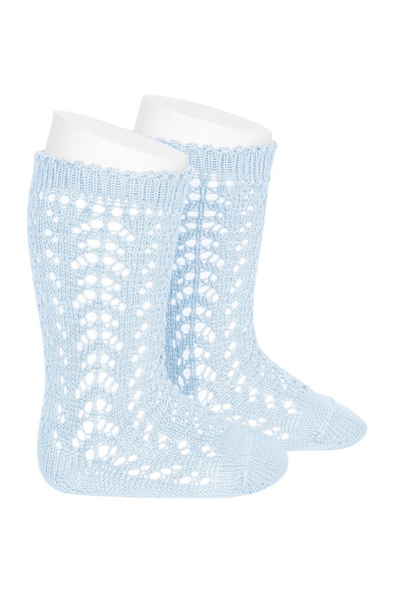 Baby Blue Knee High Openwork Socks for Women - Lace Ankle Socks Fashion Accessories | Perfect for Casual Wear, Outfits & Gifts