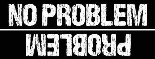 3x9 Inch Funny Upside Down 'No Problem' Vinyl Decal - Waterproof Car Bumper Sticker for Cars, Trucks & Windows - Great for Humor Lovers and Pranksters