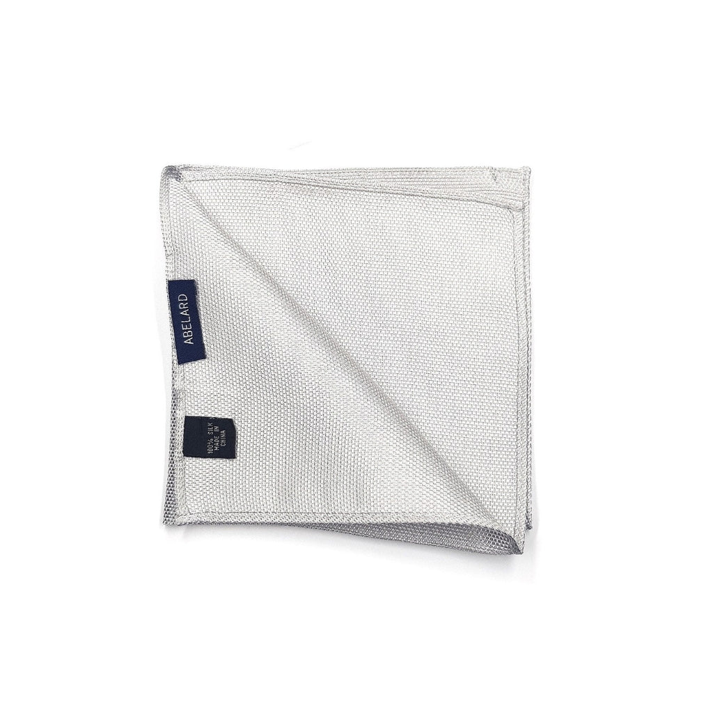 ABELARD Textured Silver Pocket Square - Elegant Men's Accessory for Weddings, Business & Formal Events