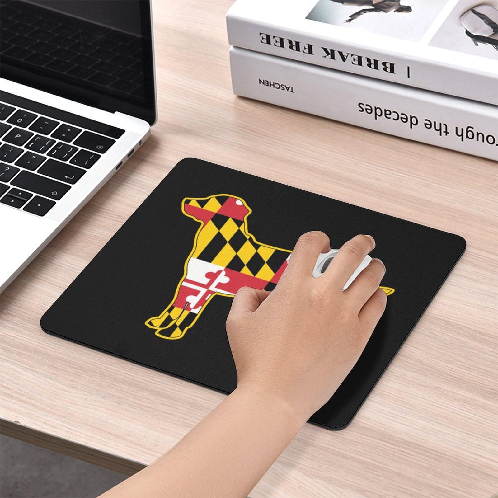Golden Retriever Dog with Maryland Flag Durable Non-Slip Mouse Pad - Waterproof Gaming Mouse Mat for Home & Office - Perfect for PC, Laptop, Workstation & Gaming Setup