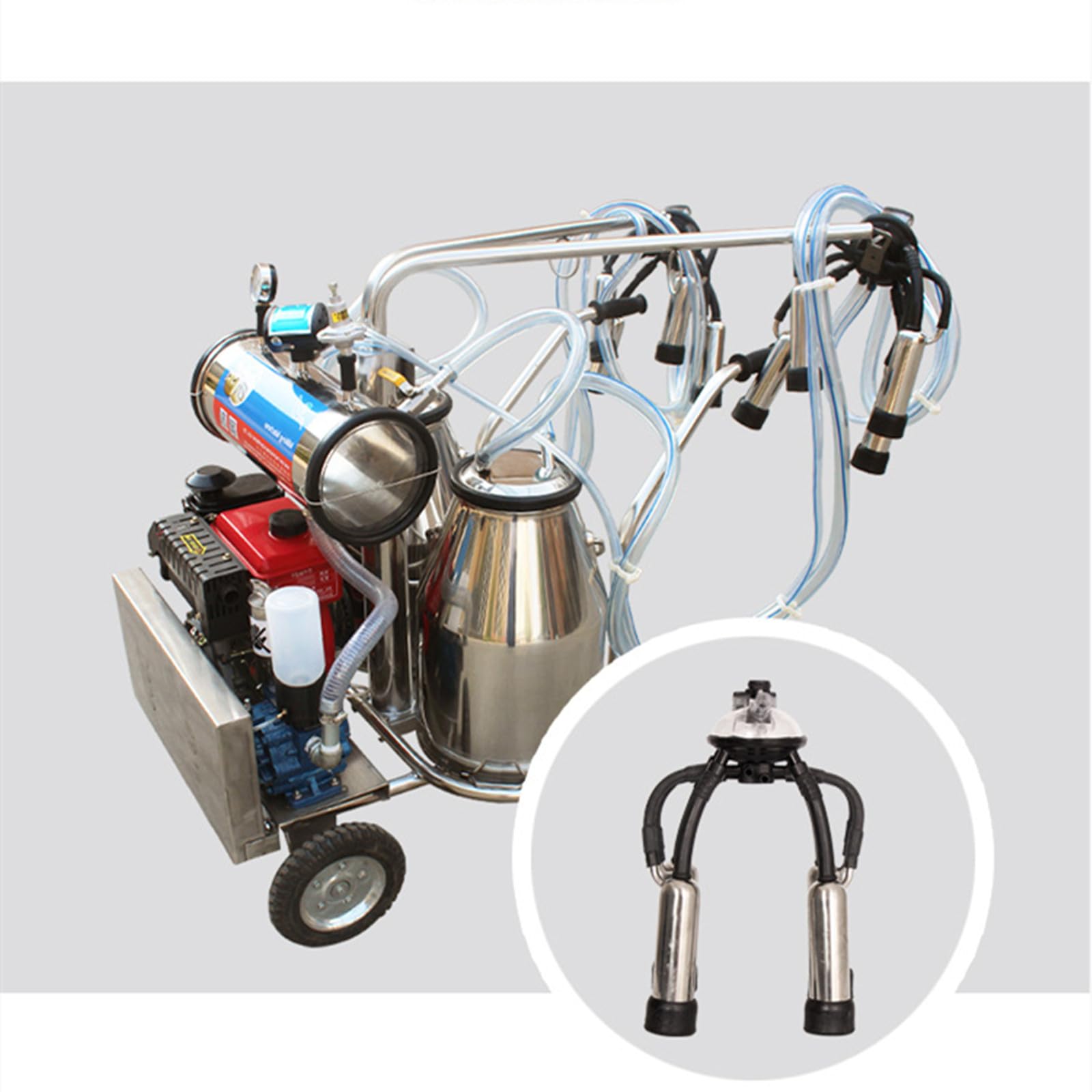 240CC Cow Milking Cluster Replacement - Durable Milking Machine Cup Set with Milk Claw for Dairy Farm Use | Ideal for Herd Management & Milk Production