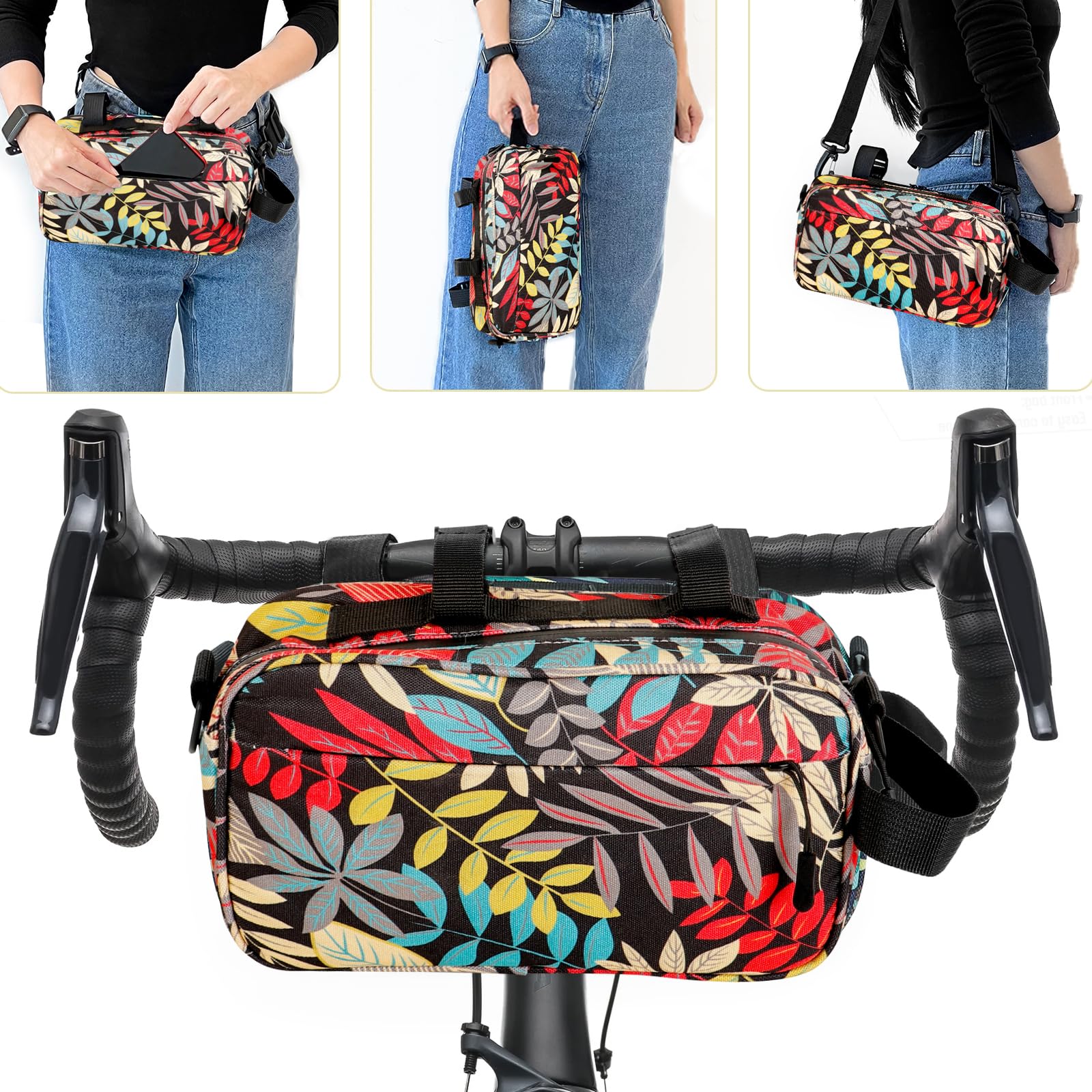 Waterproof Bike Handlebar Bag with Shoulder Strap - Durable Cycling Storage for Mountain & Road Bikes - Perfect for Commuting, Touring & Outdoor Adventures