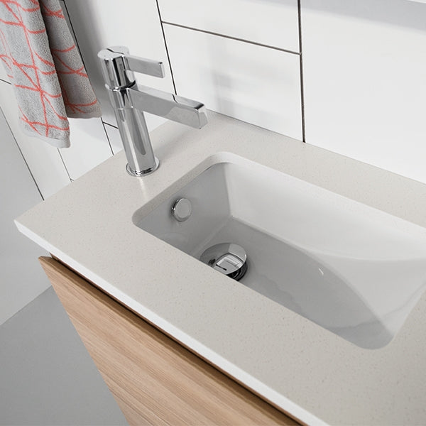 ADP Glacier Quartz Ensuite Trio Vanity Set - Modern Bathroom Vanity with Sink, Mirror & Storage - Perfect for Small Bathrooms & Master Suites