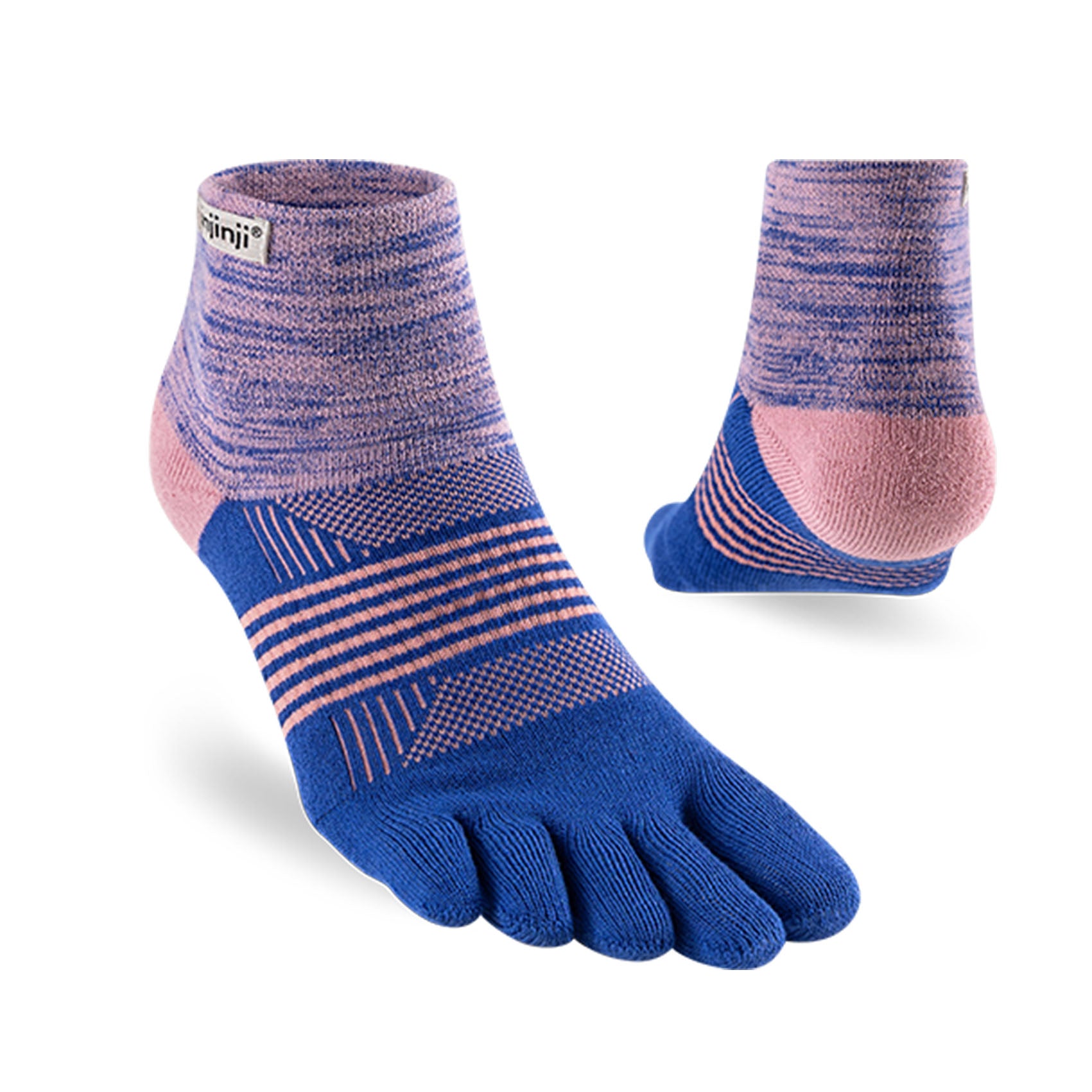 Women's Injinji Trail Midweight Mini Crew Socks - Toe Socks for Hiking, Running & Outdoor Activities - Breathable & Cushioned Performance Socks