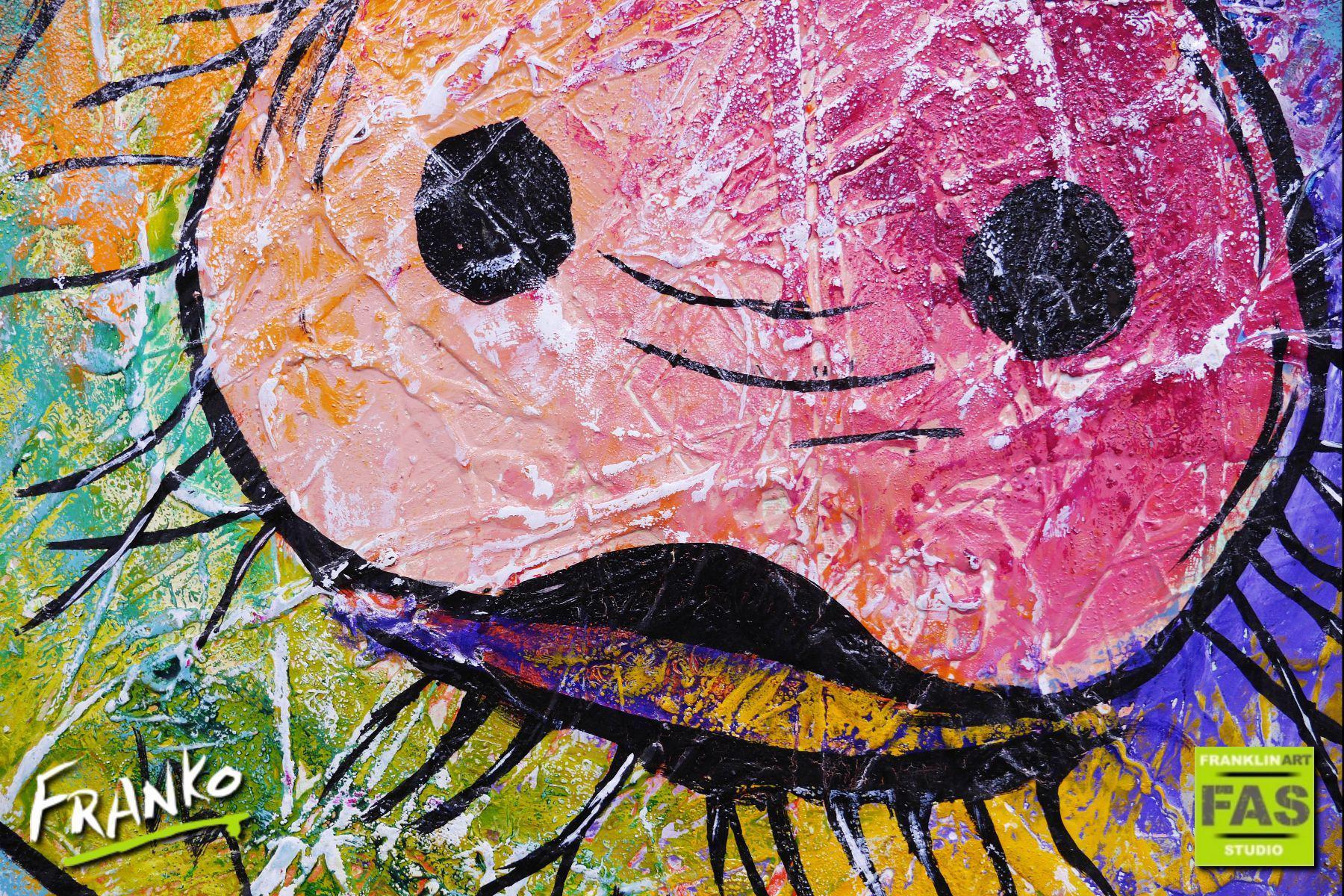 Bevan First Little Piggie 100cm x 100cm Pig Art Painting - Nursery Decor, Kids Room Wall Art, Farmhouse Style Home Decoration