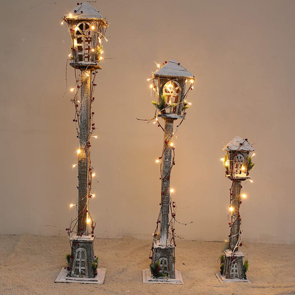 Uonlytech Nordic Style Wind Lamp - Christmas Party & Street Decoration, Xmas Lighthouse Ornament for Home, Garden, and Holiday Scenes