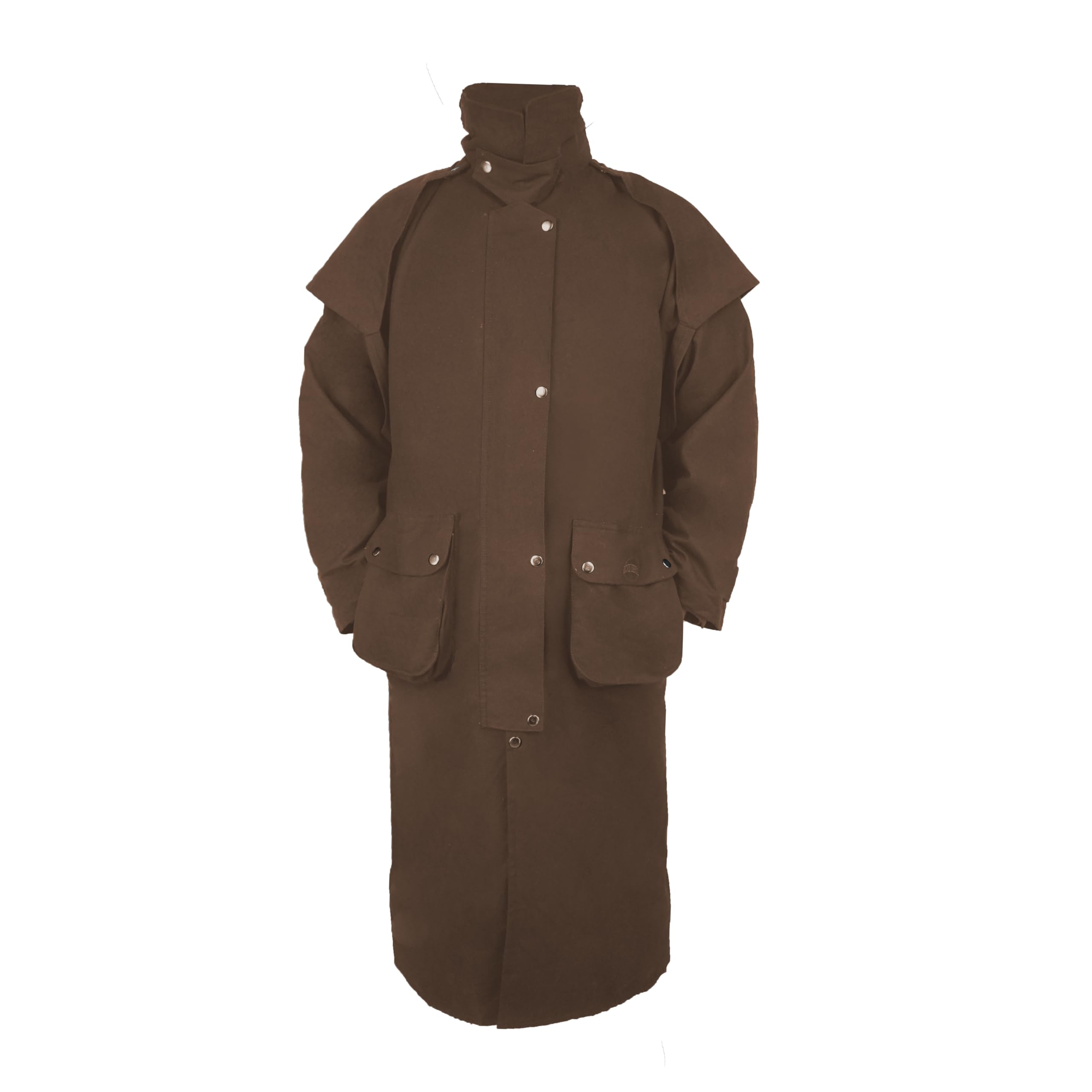 Premium Waterproof Oilskin Duster Coat - Unisex Western Cowboy & Cowgirl Workwear - Ideal for Ranch Work, Outdoor Adventures & Rainy Day Protection